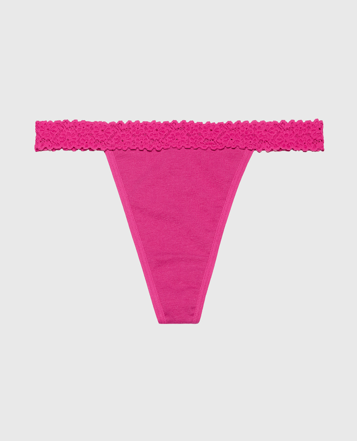 La Senza Thong Panty with Cozy Trim in Fuchsia Red