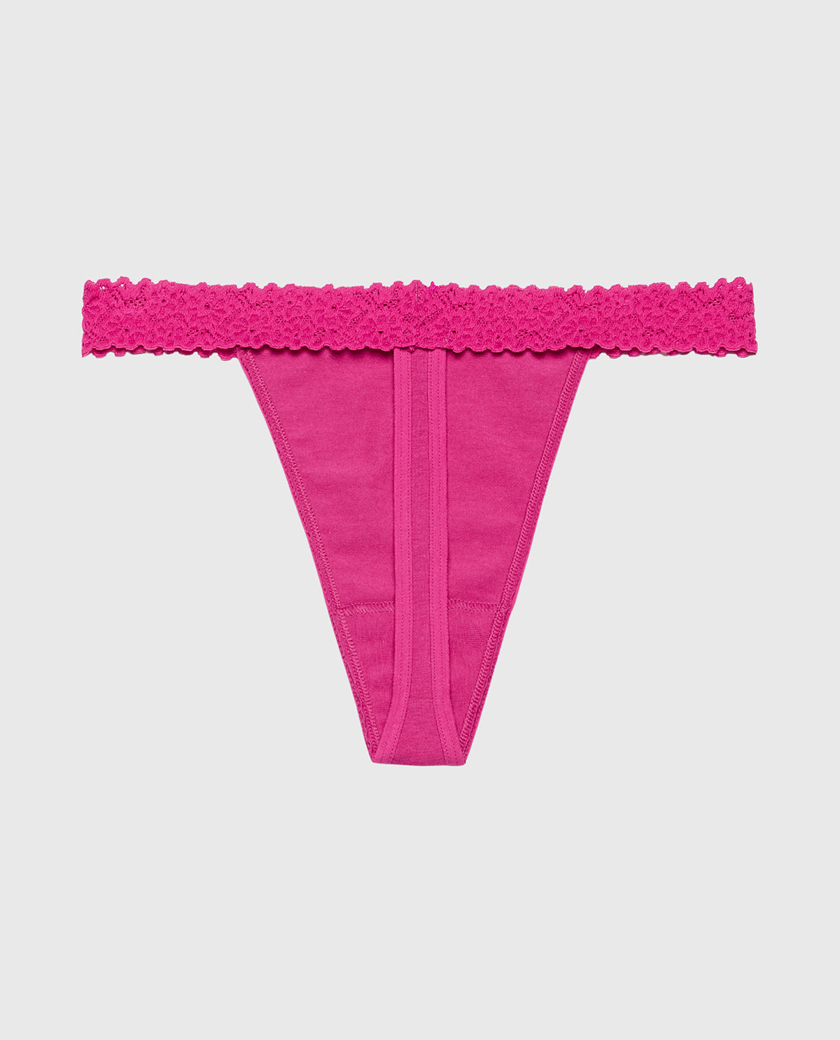 La Senza Thong Panty with Cozy Trim in Fuchsia Red