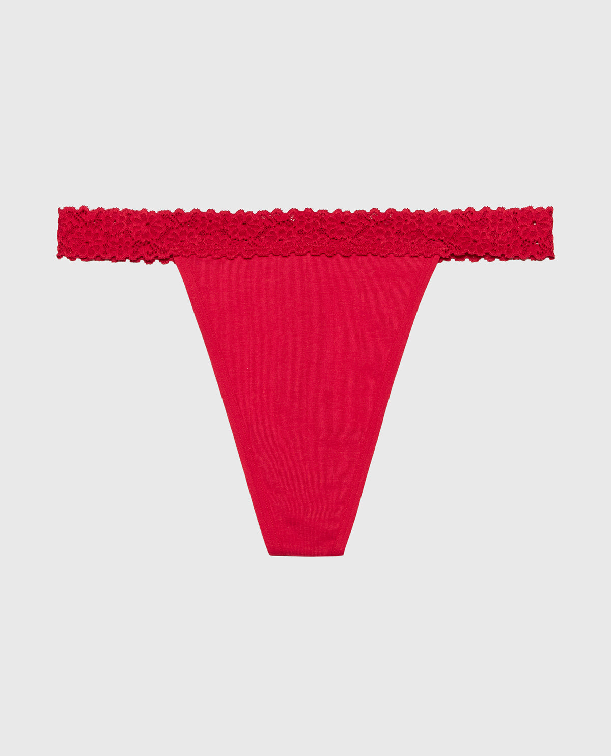 La Senza Thong Panty with Cozy Trim in Crimson