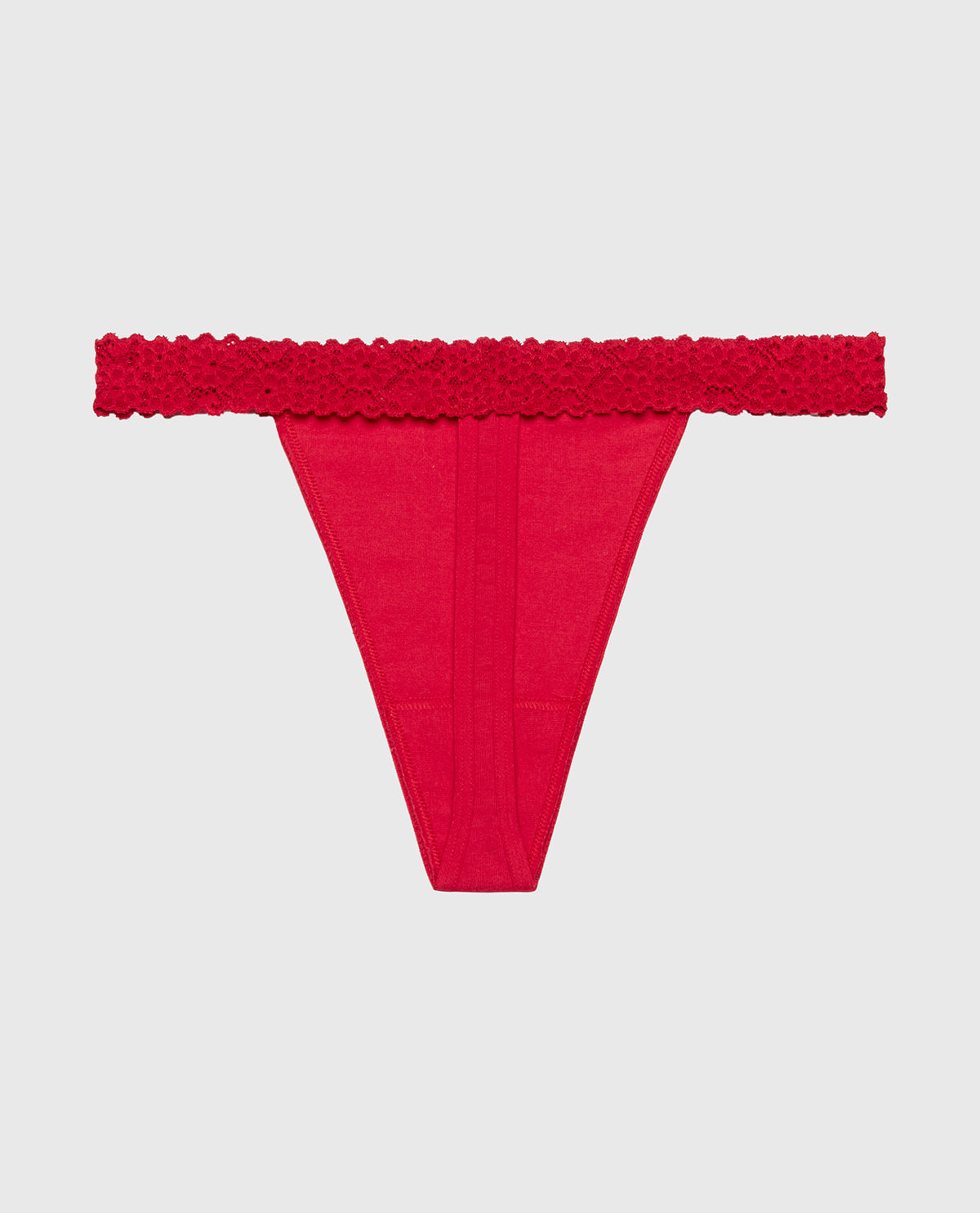 La Senza Thong Panty with Cozy Trim in Crimson