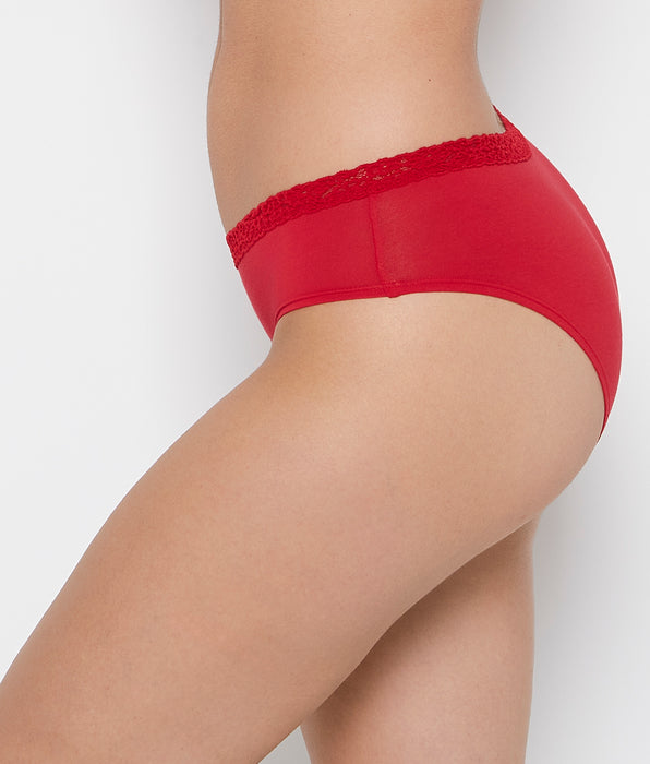 La Senza Cozy Trim Hipster Panty in Crimson
