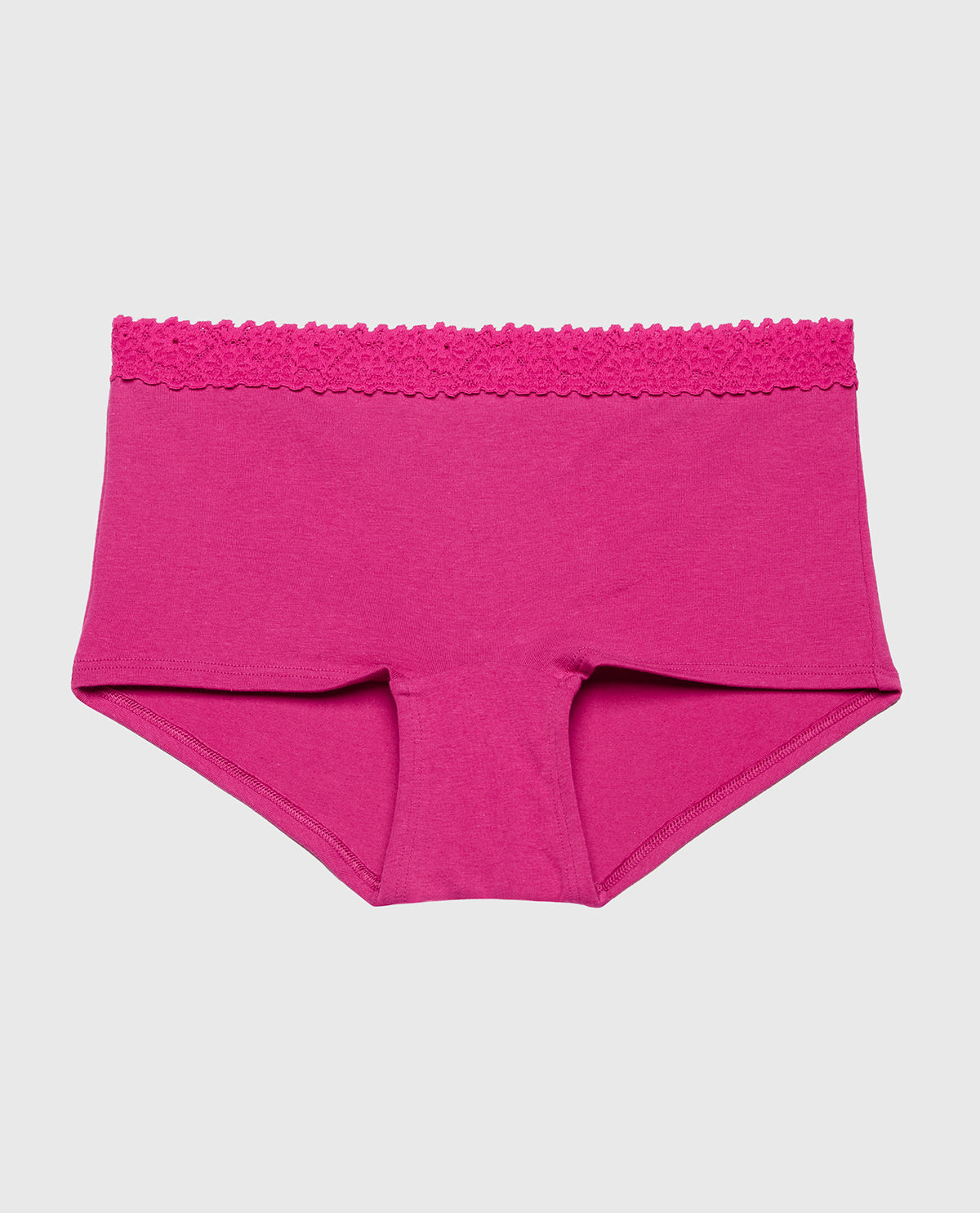 La Senza Boyshort Pantie with Cozy Trim in Fuchsia Red