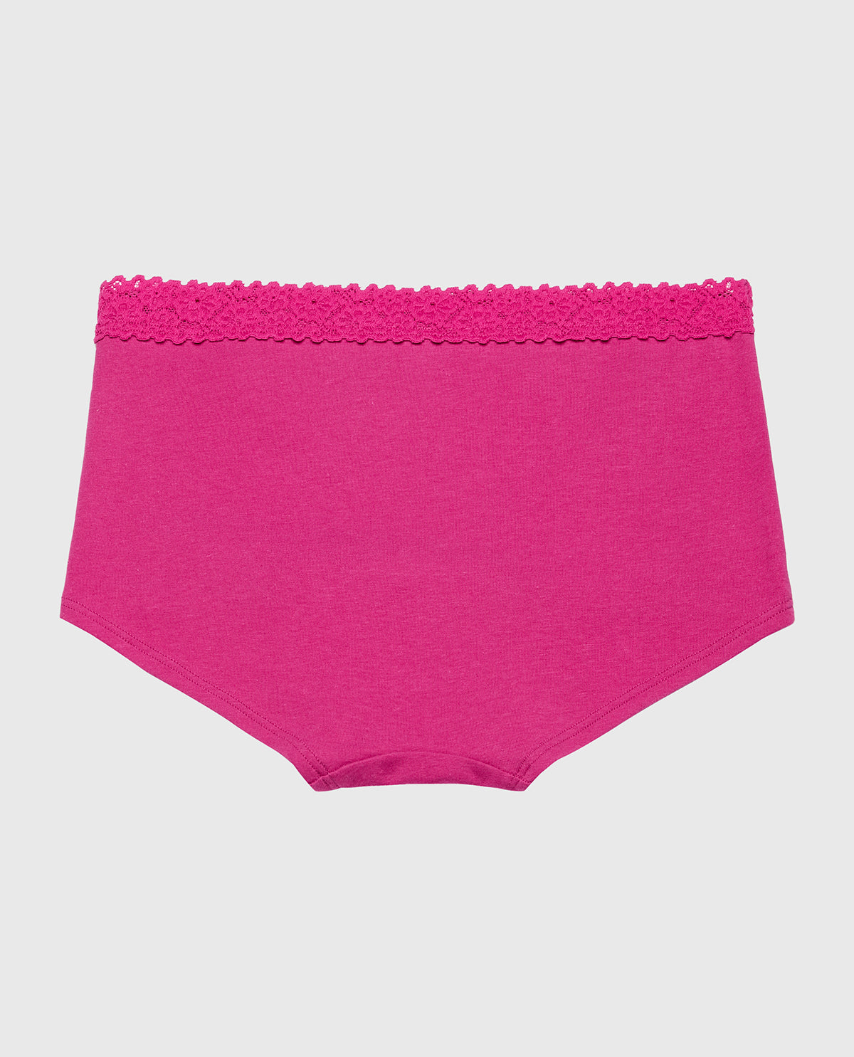 La Senza Boyshort Pantie with Cozy Trim in Fuchsia Red