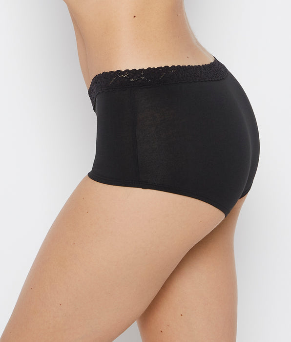 La Senza Boyshort Pantie with Cozy Trim in Tuxedo Black