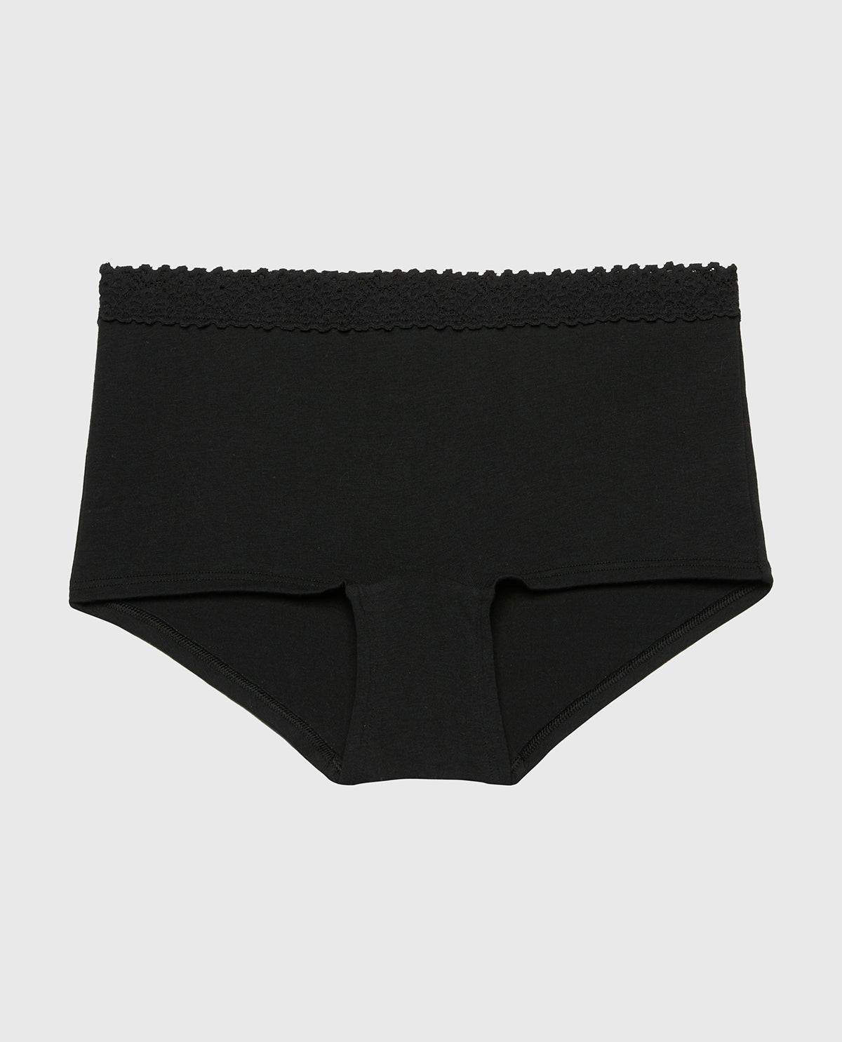 La Senza Boyshort Pantie with Cozy Trim in Tuxedo Black