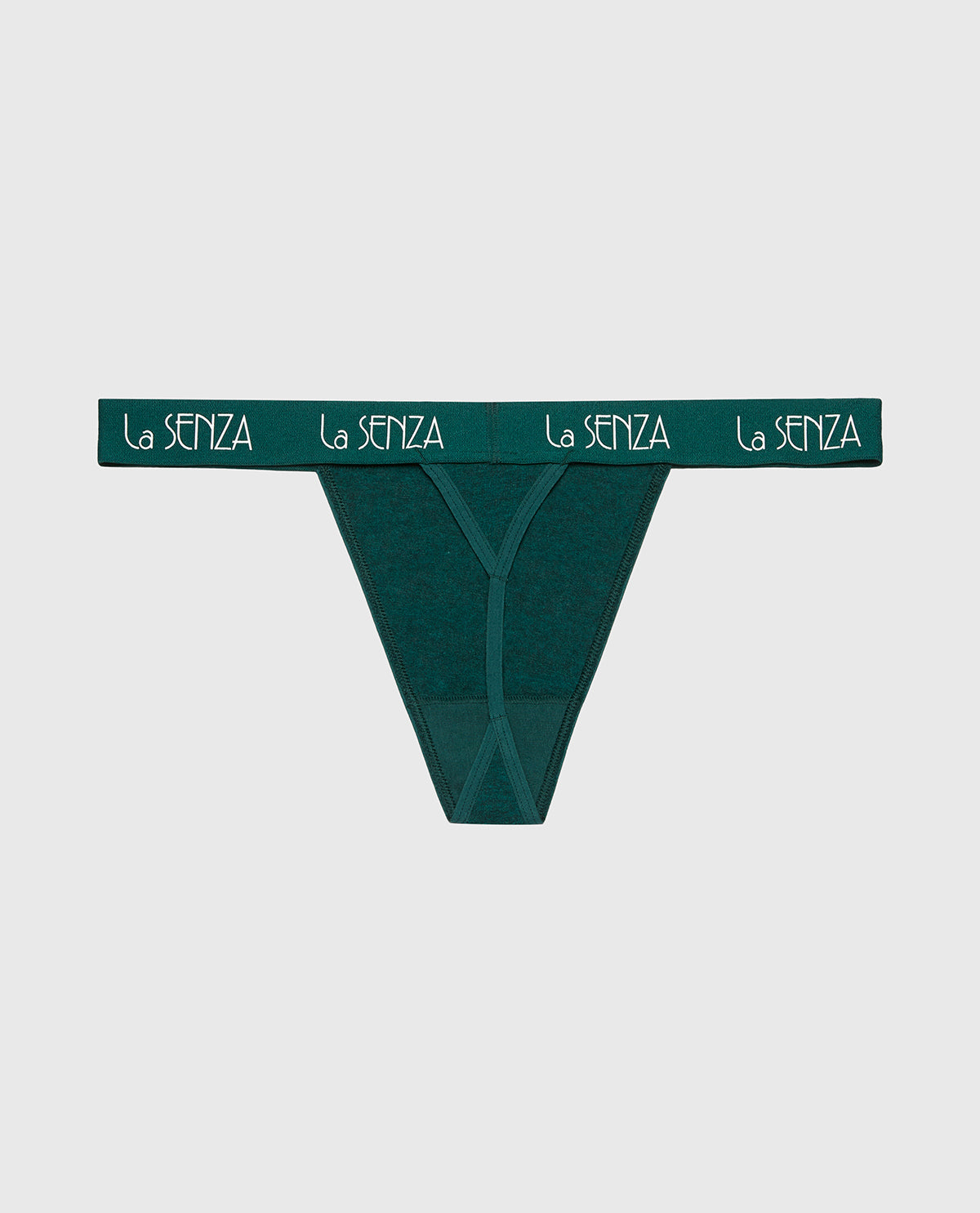 La Senza G-String with Art Deco Logo in Emerald Green Heather