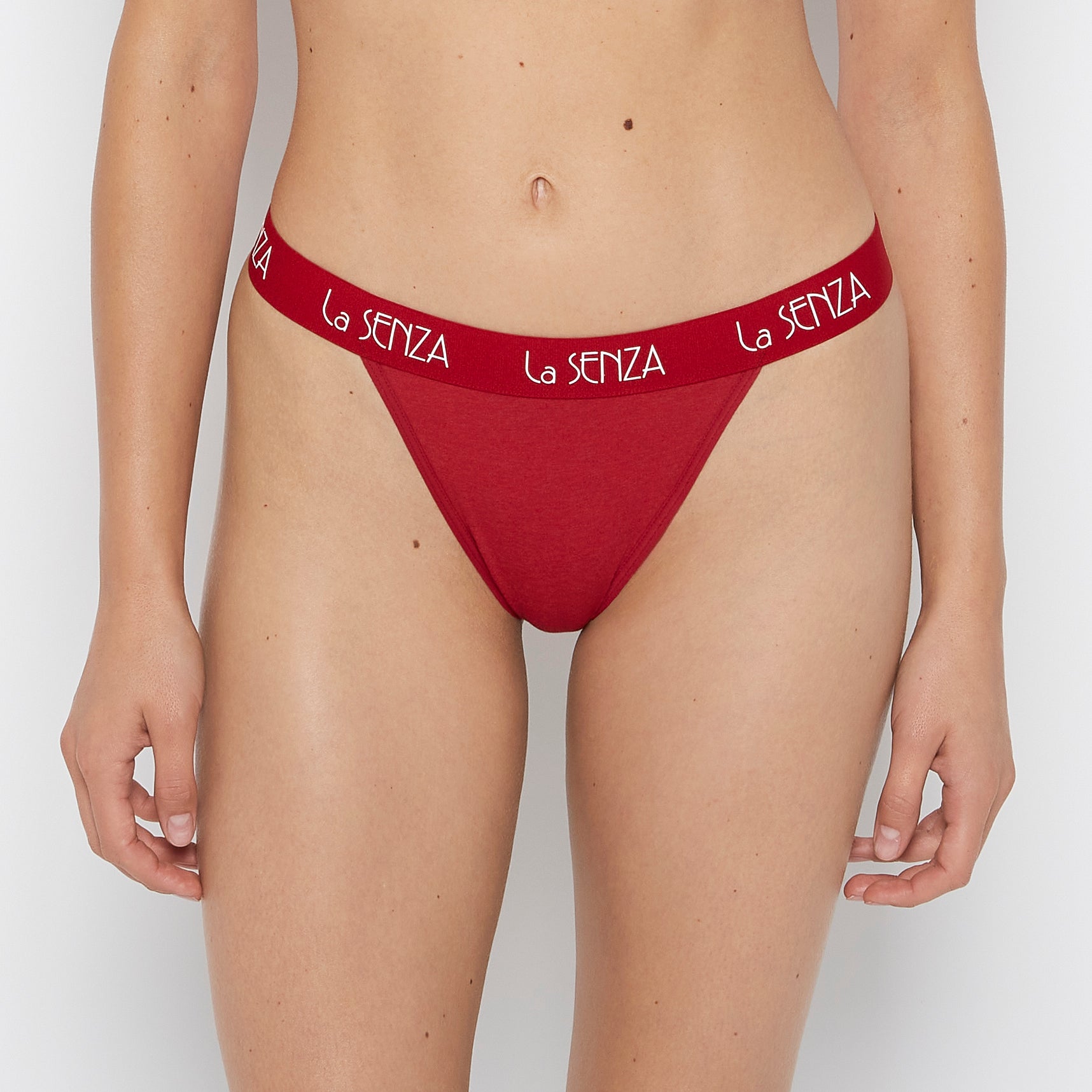 La Senza G-String with Art Deco Logo in Crimson Heather