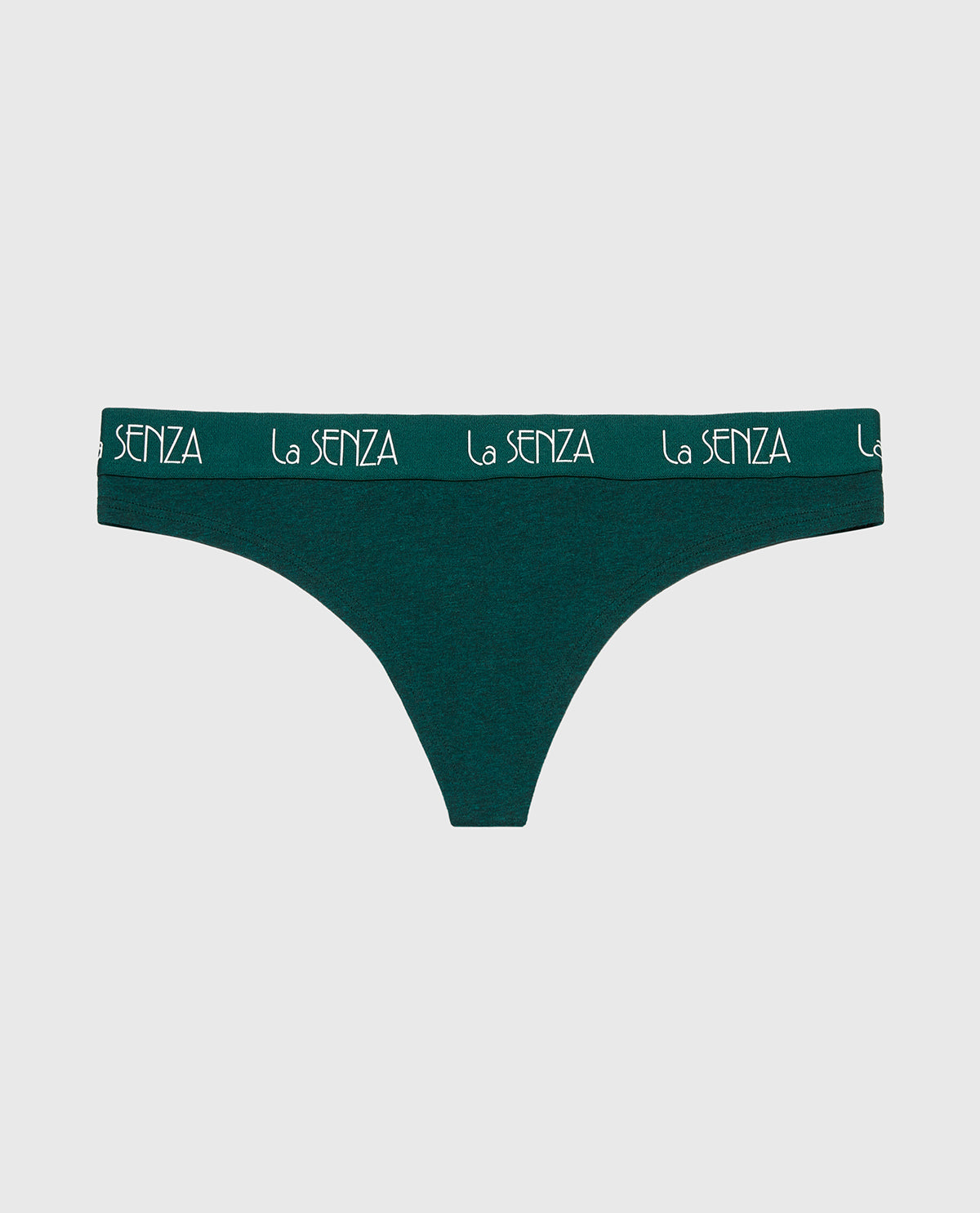 La Senza Thong Panty with Art Deco Logo in Emerald Green Heather