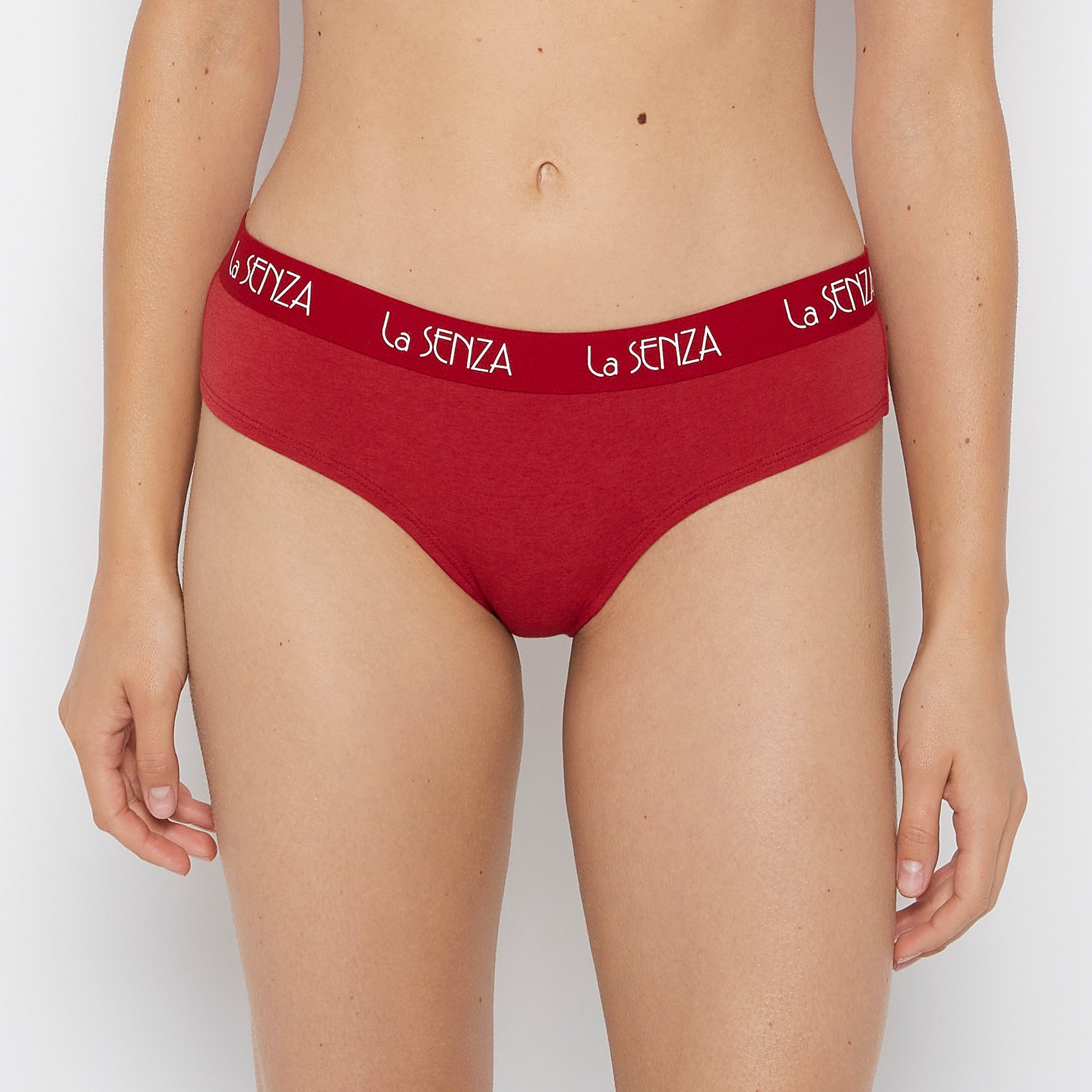 La Senza Art Deco Logo Hipster Panty in Crimson Heather