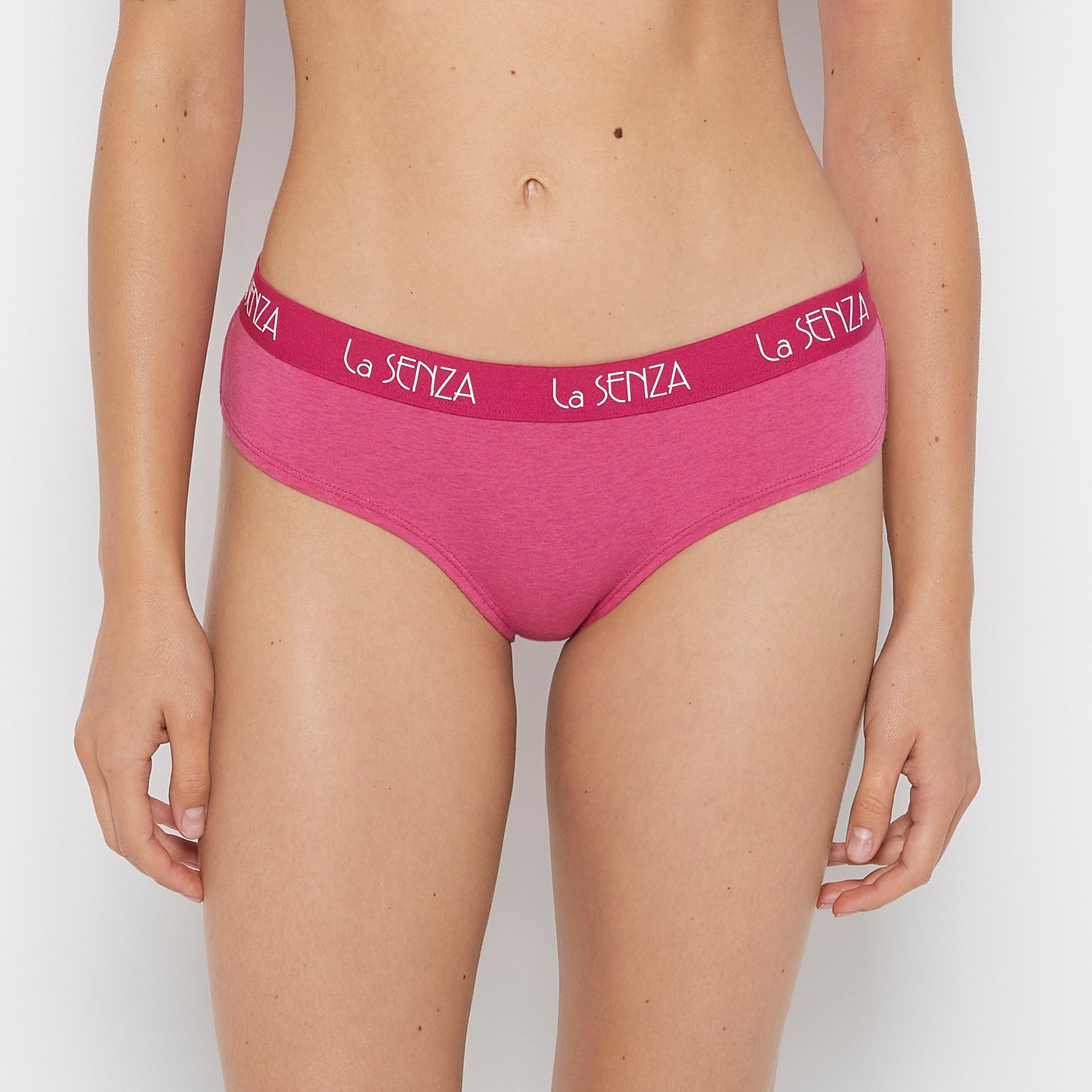 La Senza Art Deco Logo Hipster Panty in Fuchsia Red Heather