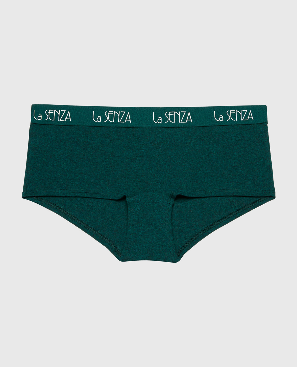 La Senza Boyshort Panty with Art Deco Logo in Emerald Green Heather