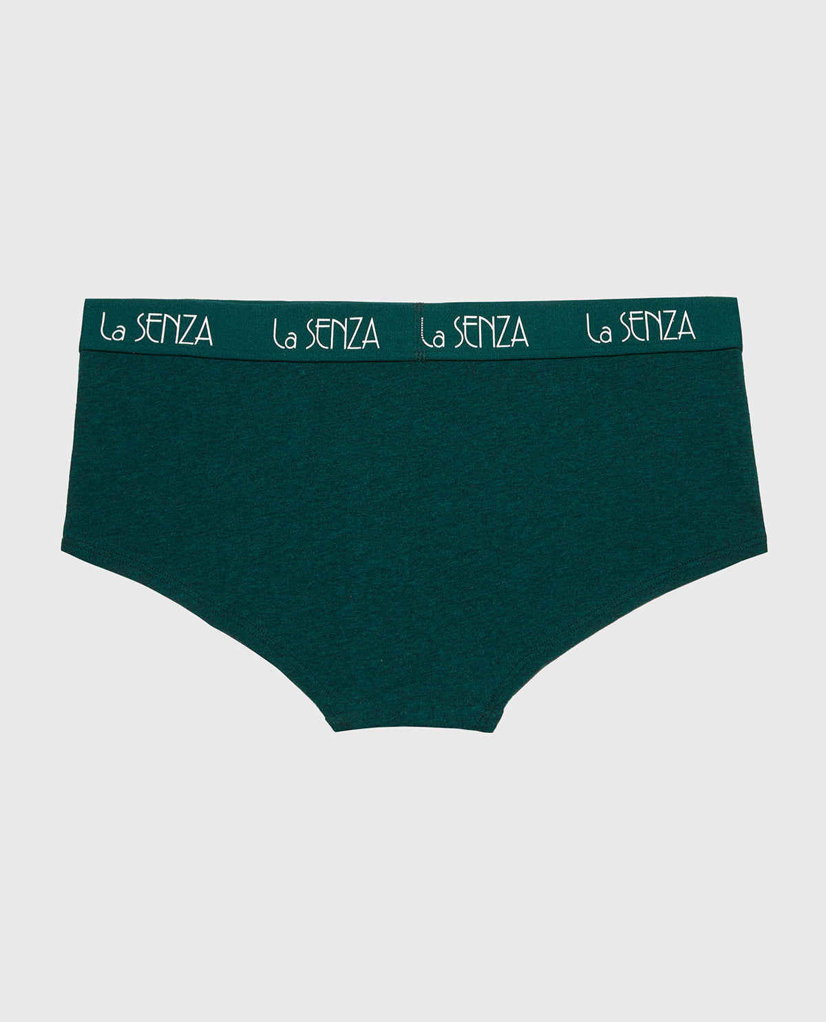 La Senza Boyshort Panty with Art Deco Logo in Emerald Green Heather