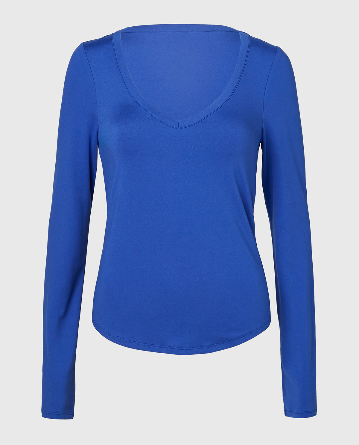 La Senza Long sleeve brushed jersey v-Neck top in Dazzling Blue