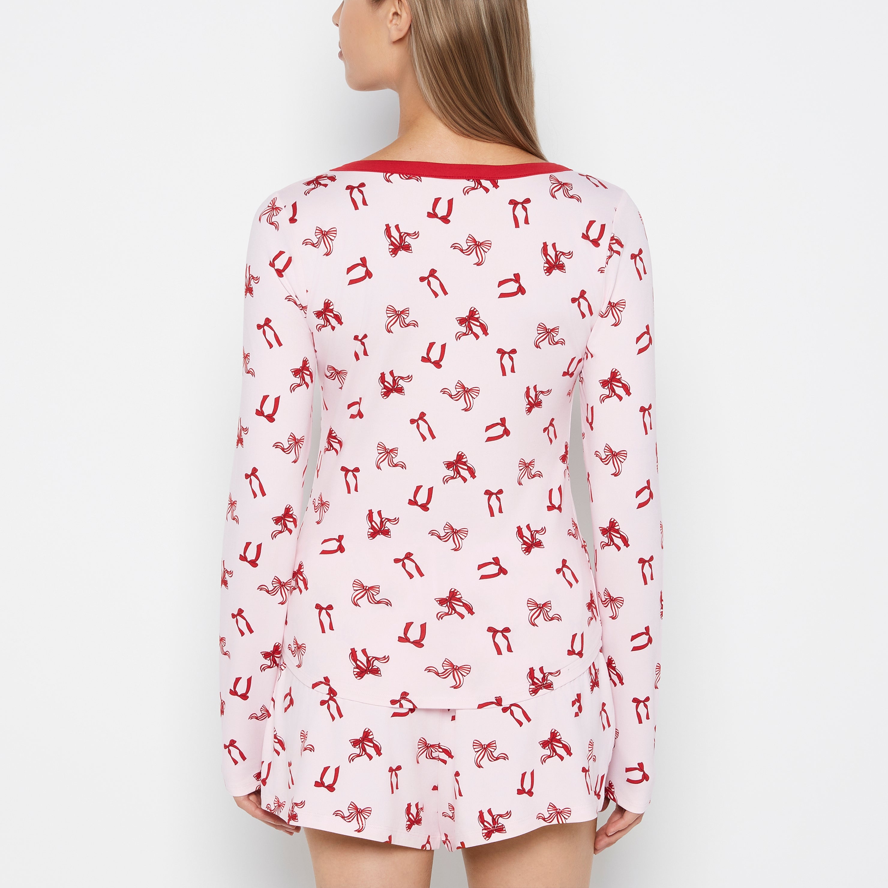 La Senza Haut à manches longues en jersey brossé à encolure en V grosses boucles douces