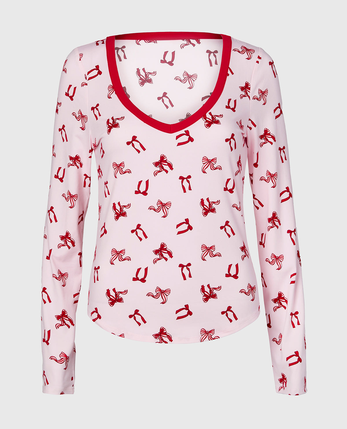 La Senza Haut à manches longues en jersey brossé à encolure en V grosses boucles douces