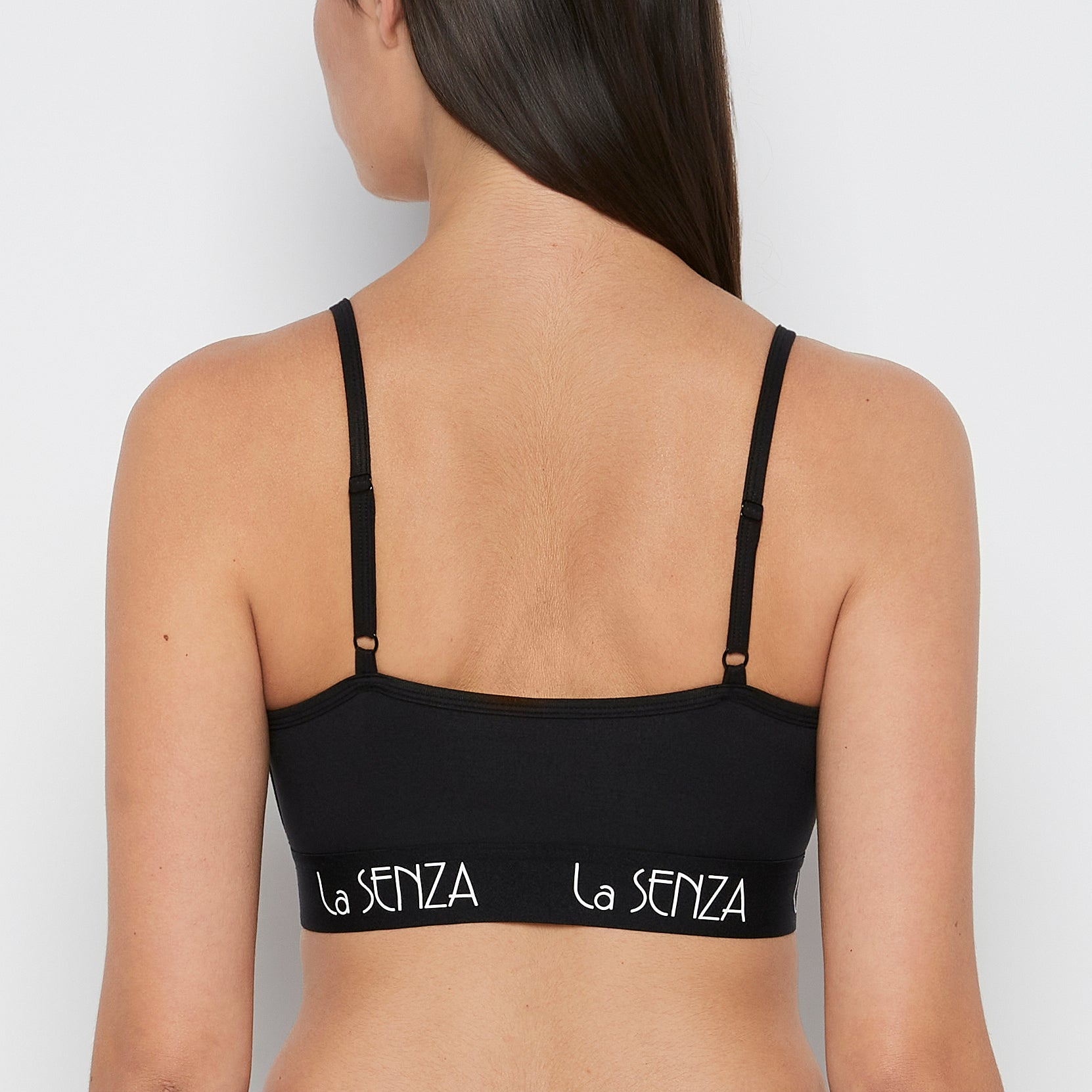 La Senza Scoop Bralette with Art Deco Band in Tuxedo Black