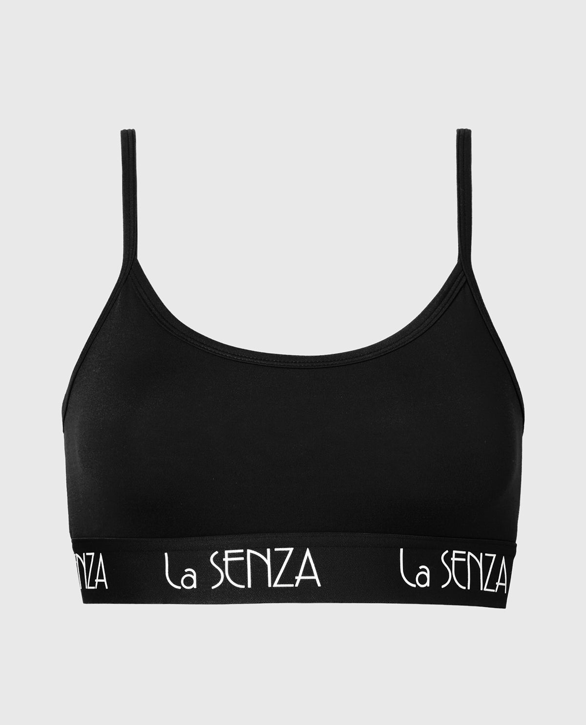 La Senza Scoop Bralette with Art Deco Band in Tuxedo Black