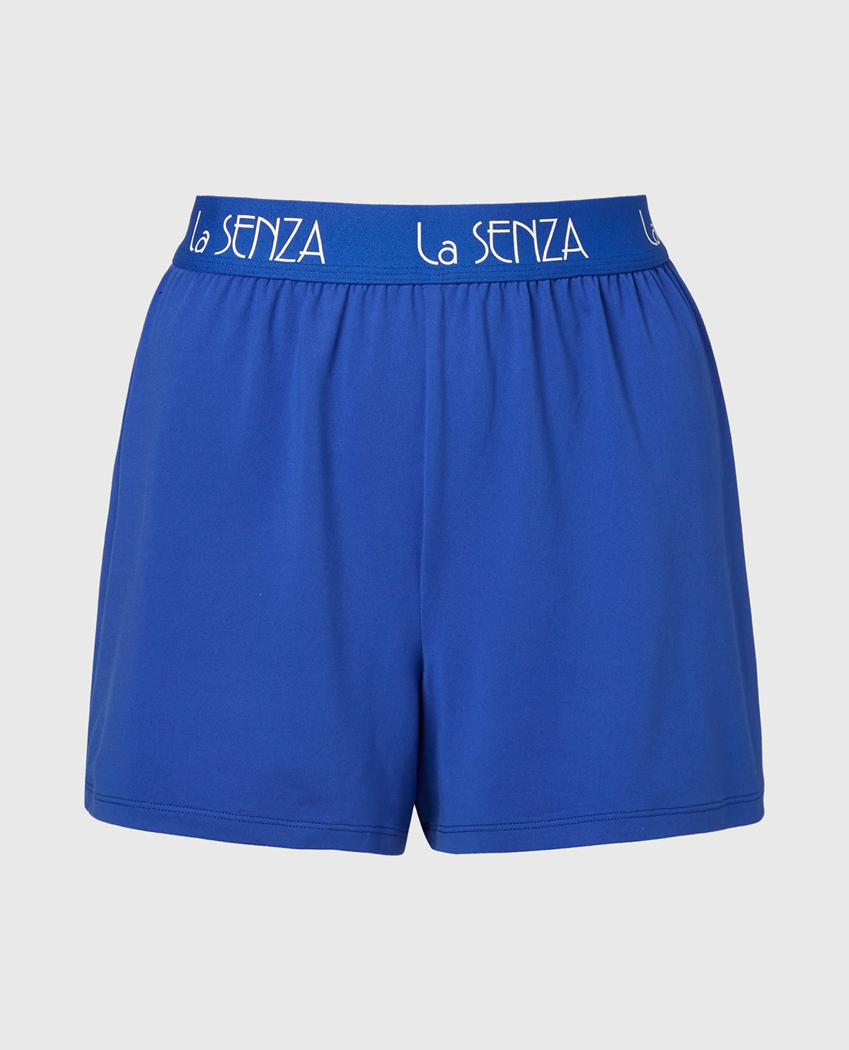 La Senza Brush Jersey Shorts with art deco logo in Dazzling Blue