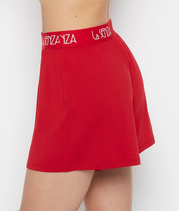 La Senza Short en jersey brossé avec logo Art déco cramoisi