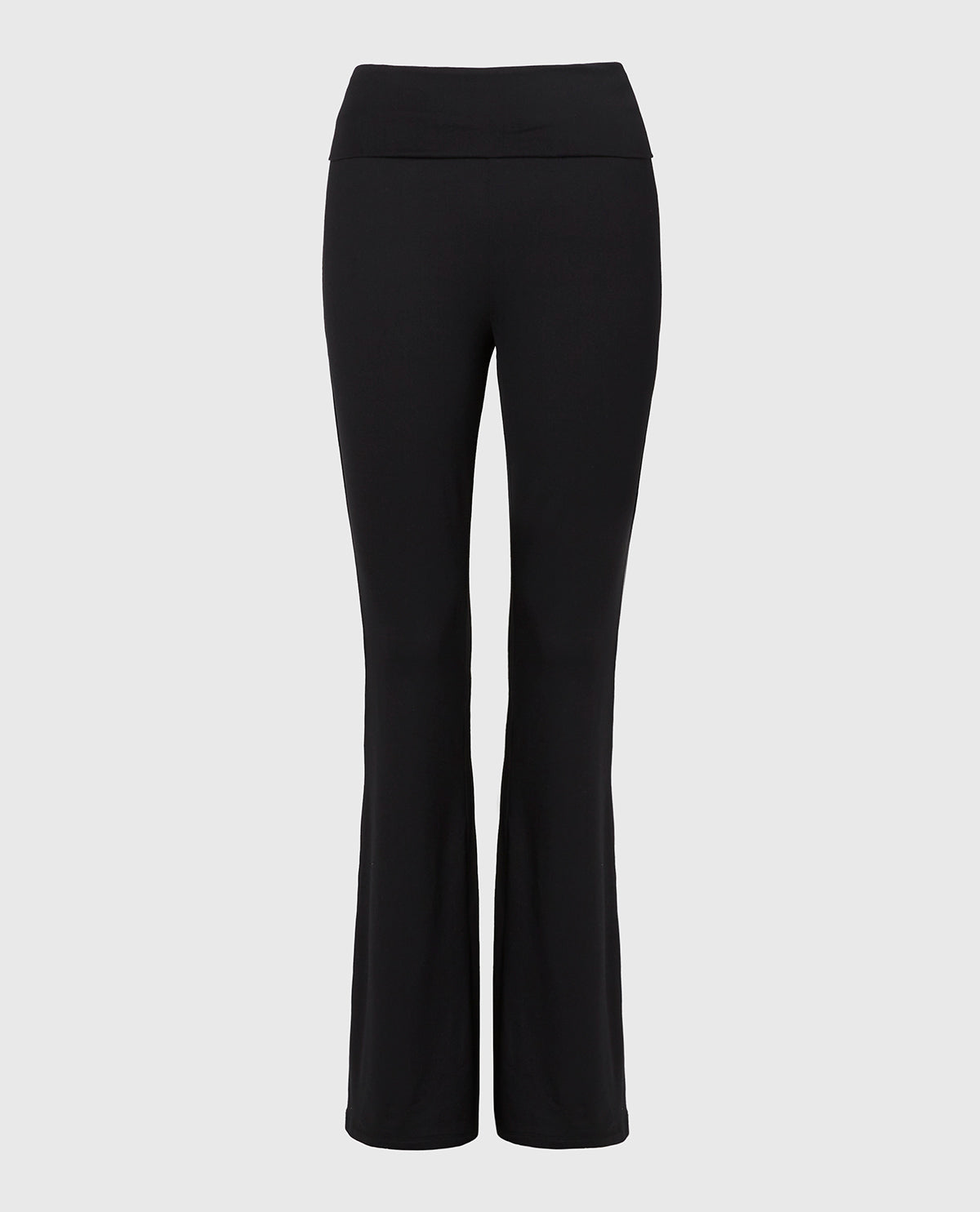 La Senza Brushed Jersey Fold over flare leg pant in Tuxedo Black