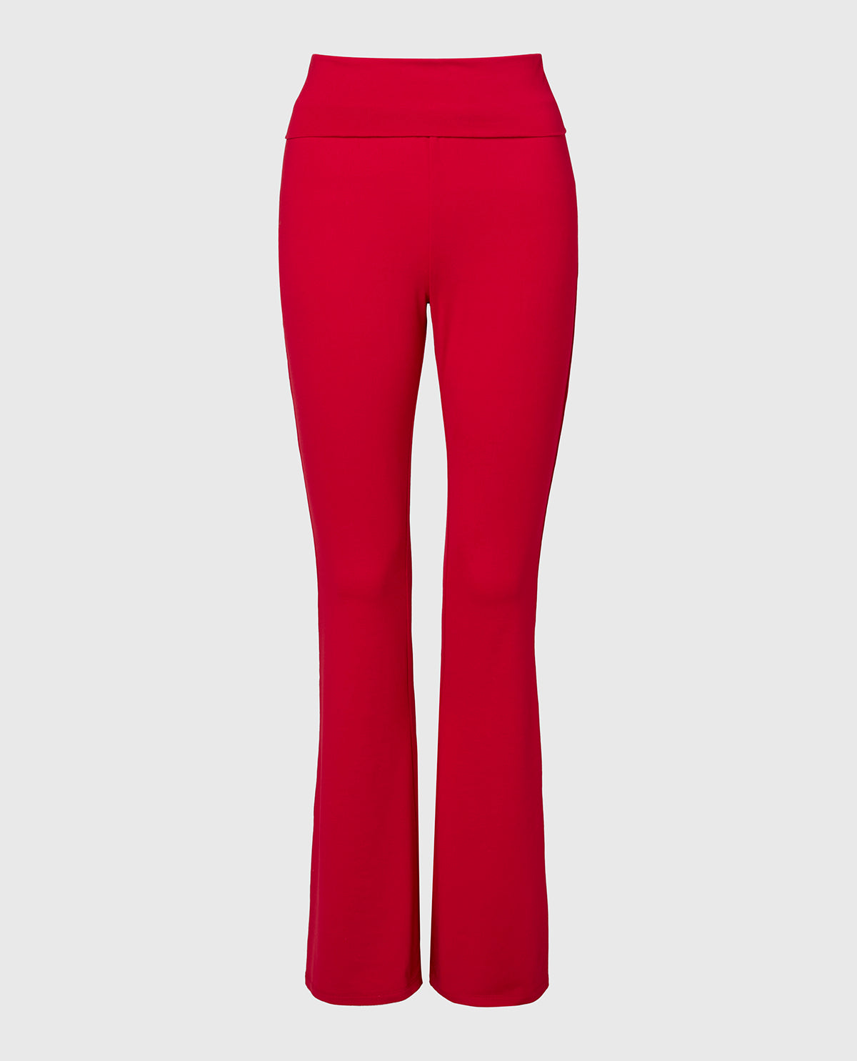 La Senza Brushed Jersey Fold over flare leg pant in Crimson