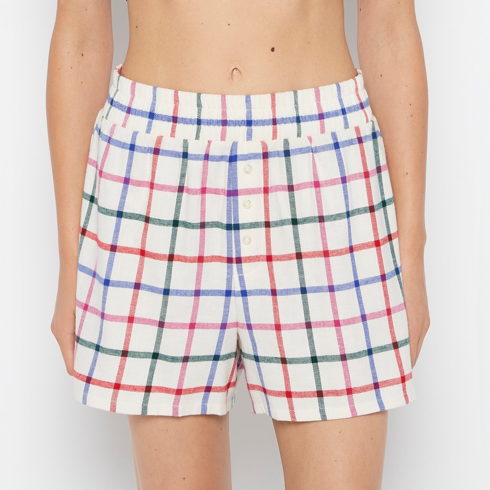 La Senza Flannel Boxer Short in Large Jingle Plaid