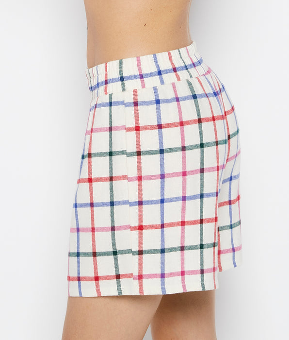 La Senza Flannel Boxer Short in Large Jingle Plaid