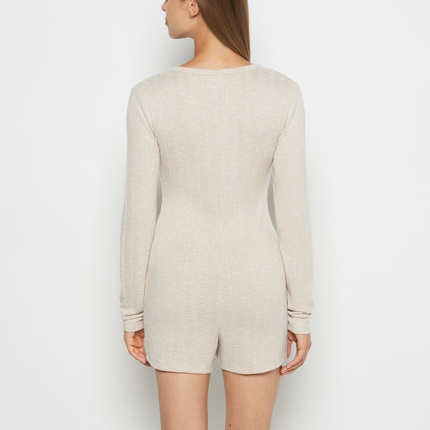 La Senza Placket Front Onesie in Cozy Light Oatmeal