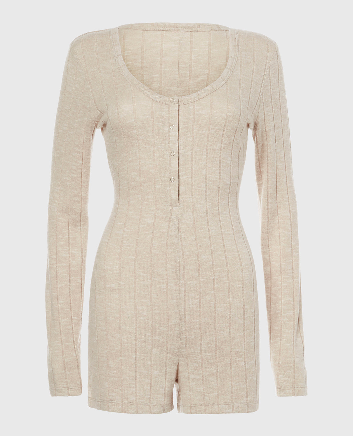 La Senza Placket Front Onesie in Cozy Light Oatmeal