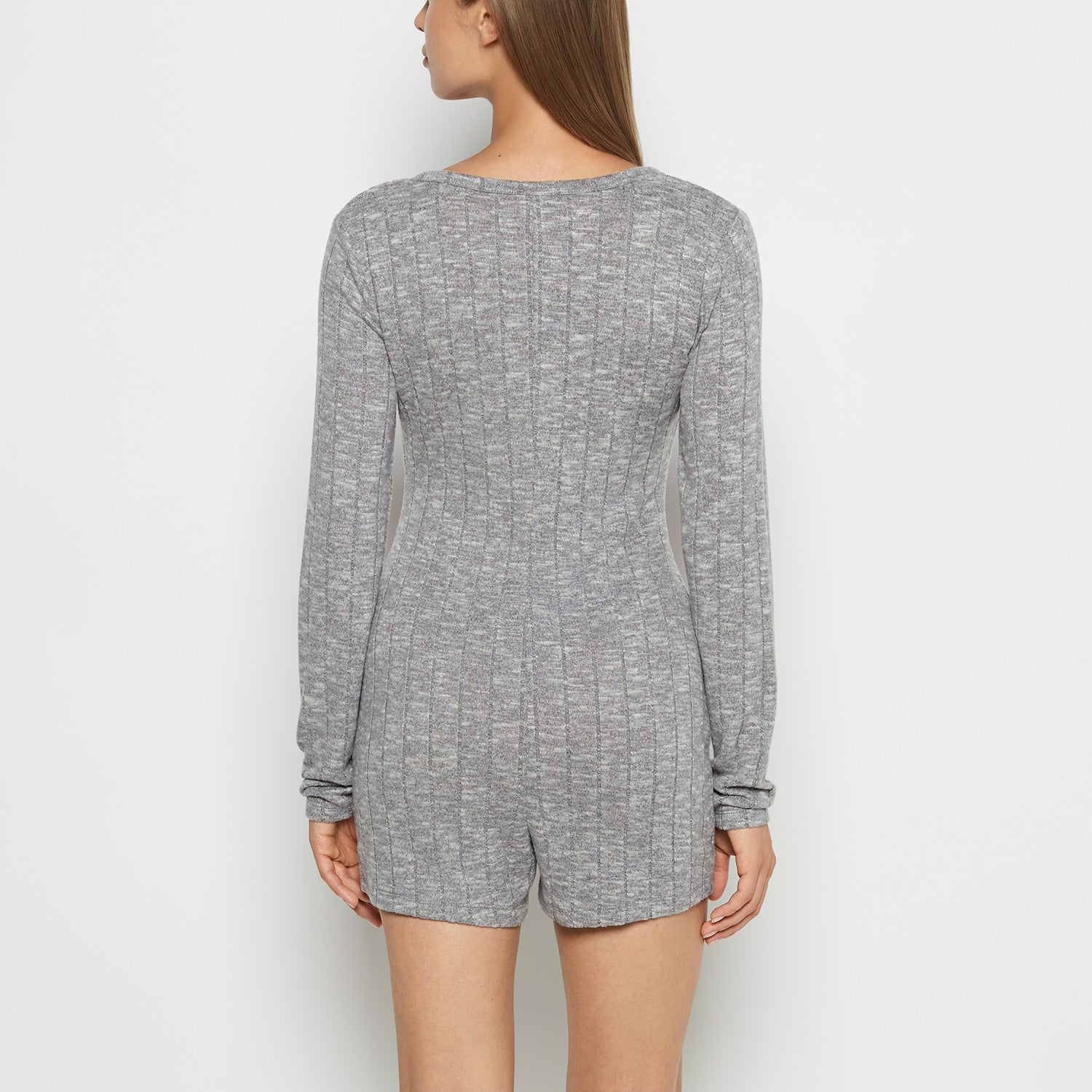 La Senza Placket Front Onesie in Light Grey Cozy