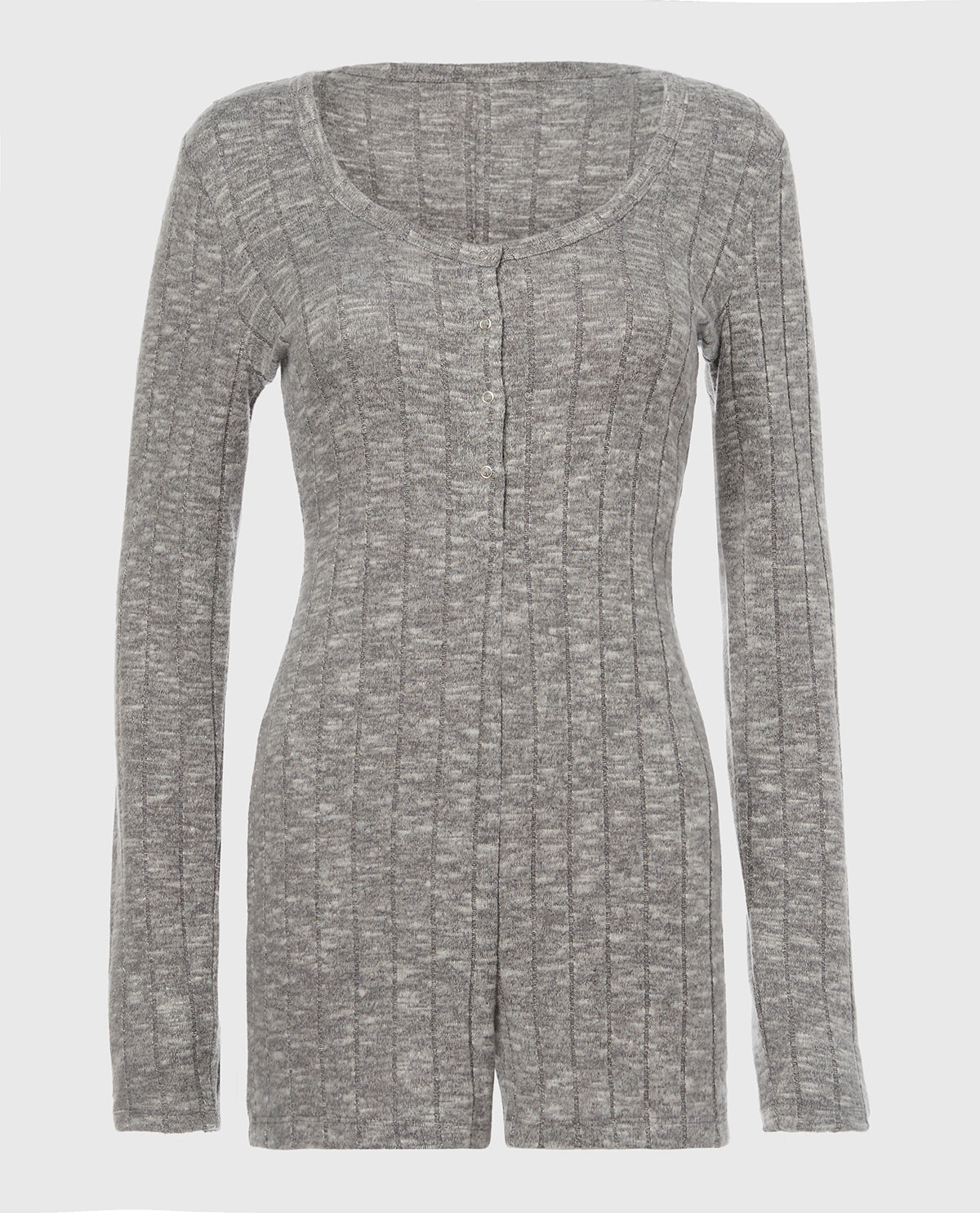 La Senza Placket Front Onesie in Light Grey Cozy