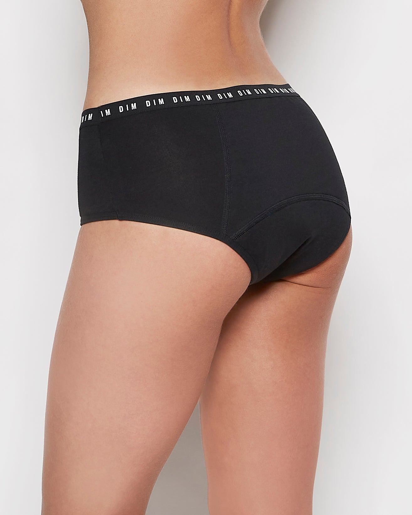 La Senza Menstrual Panty Shorty Logo Waist in Tuxedo Black