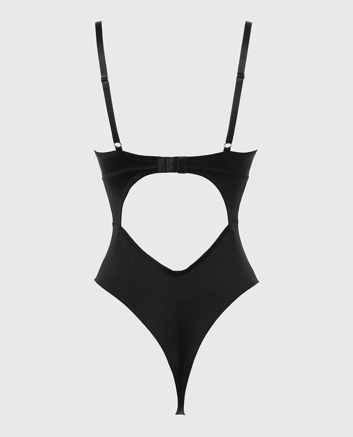 La Senza Push Up Demi bodysuit with reverie lace cup in Tuxedo Black