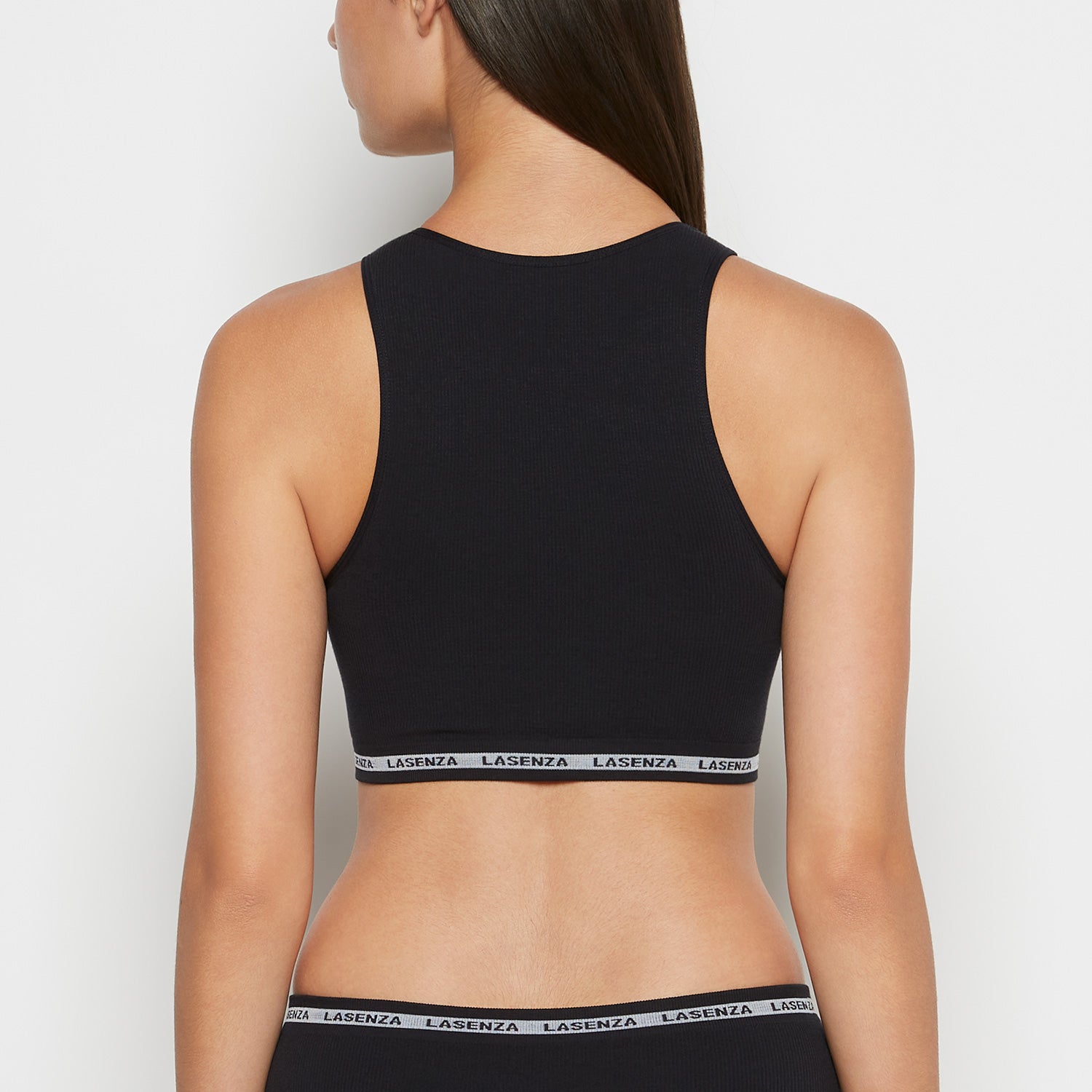 La Senza Seamless Crop Top in Tuxedo Black
