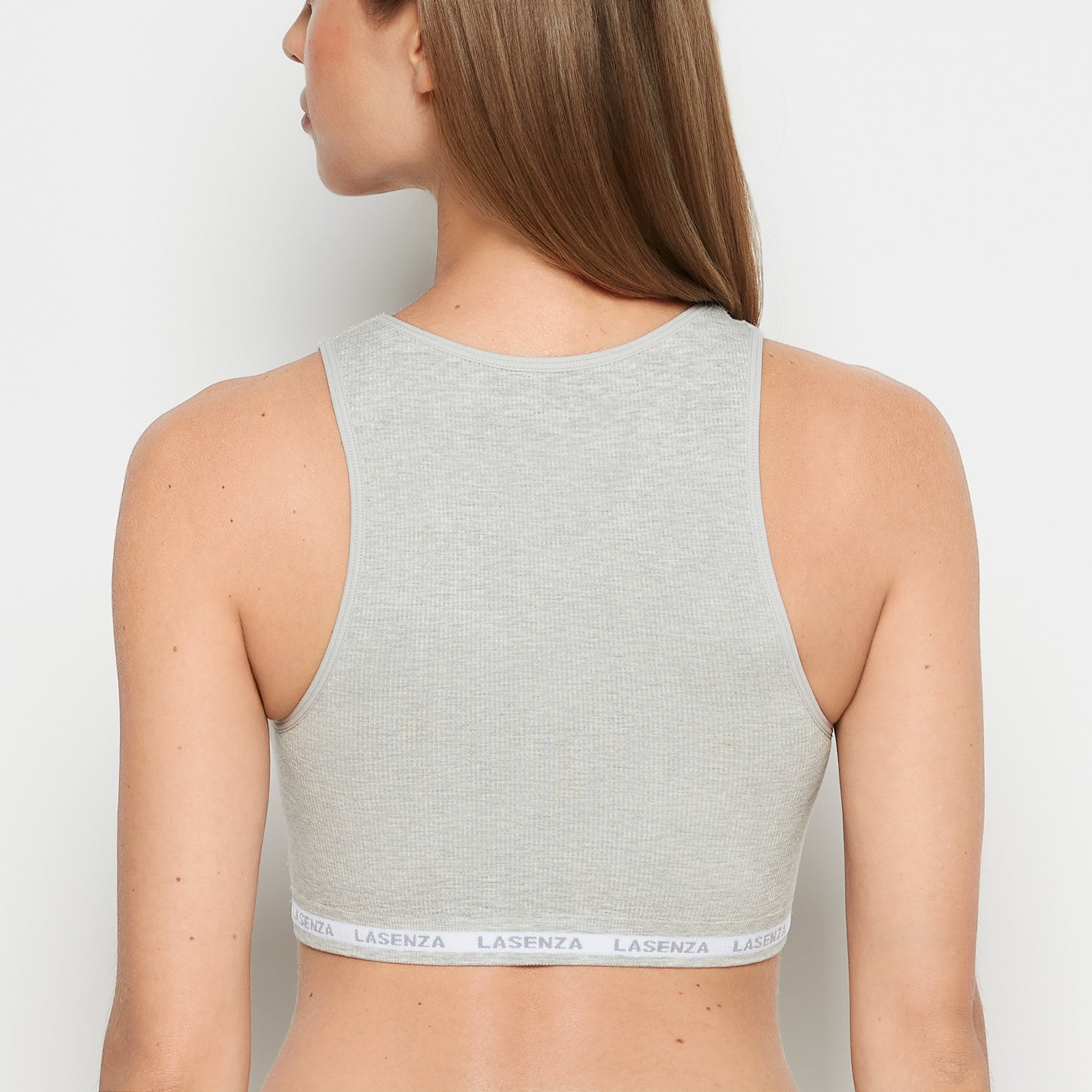 La Senza Haut écourté sans coutures in Gris chiné