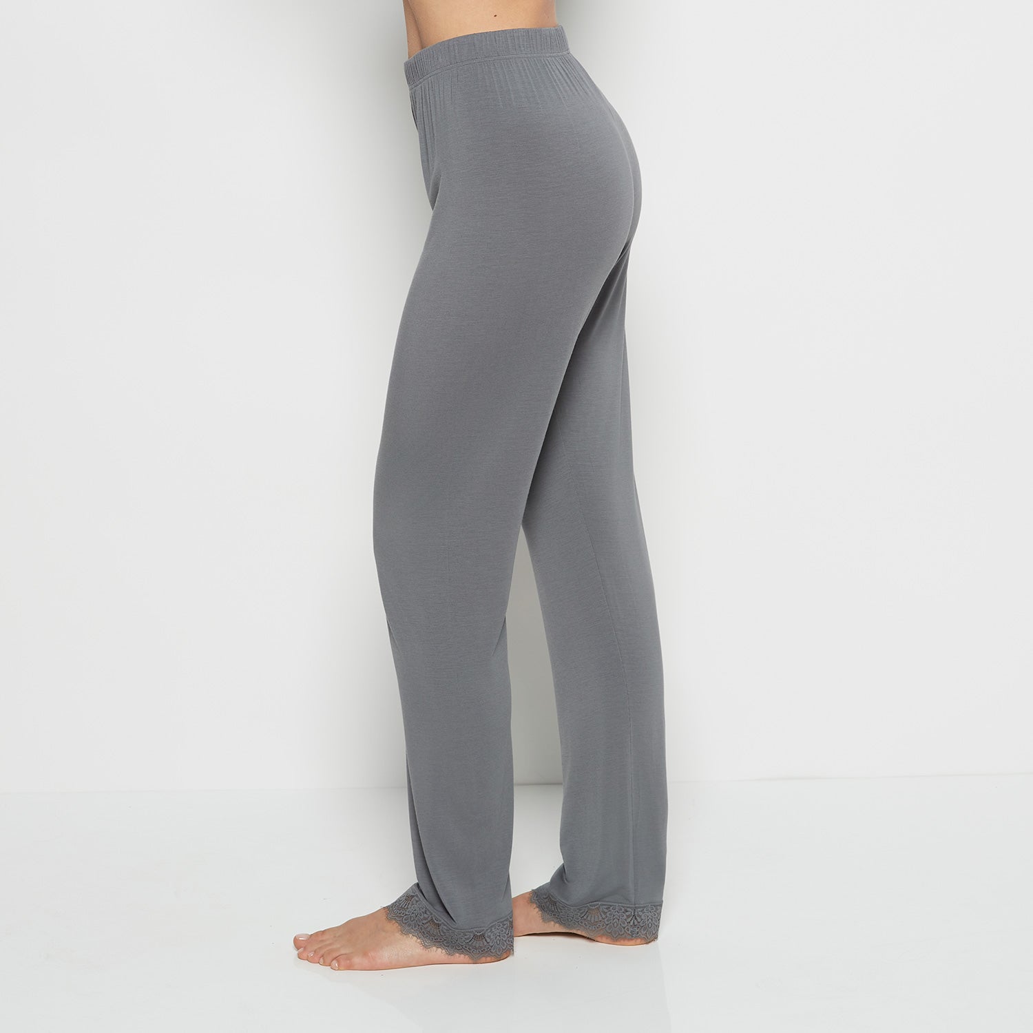 La Senza Modal with Lace Trim Sleep Set in Smoked Pearl