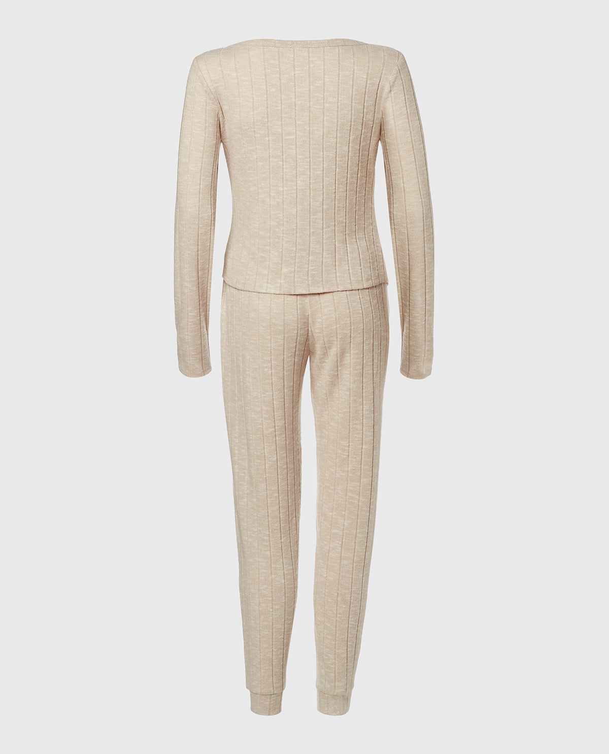 La Senza PJ Set with LS Logo Patch in Cozy Light Oatmeal