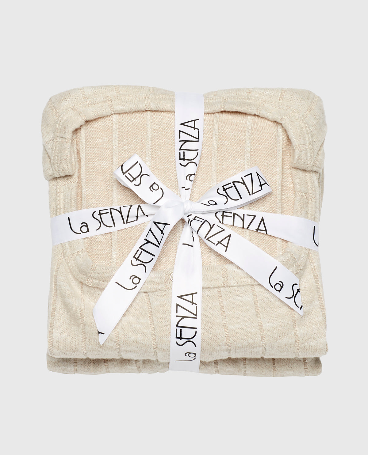 La Senza PJ Set with LS Logo Patch in Cozy Light Oatmeal