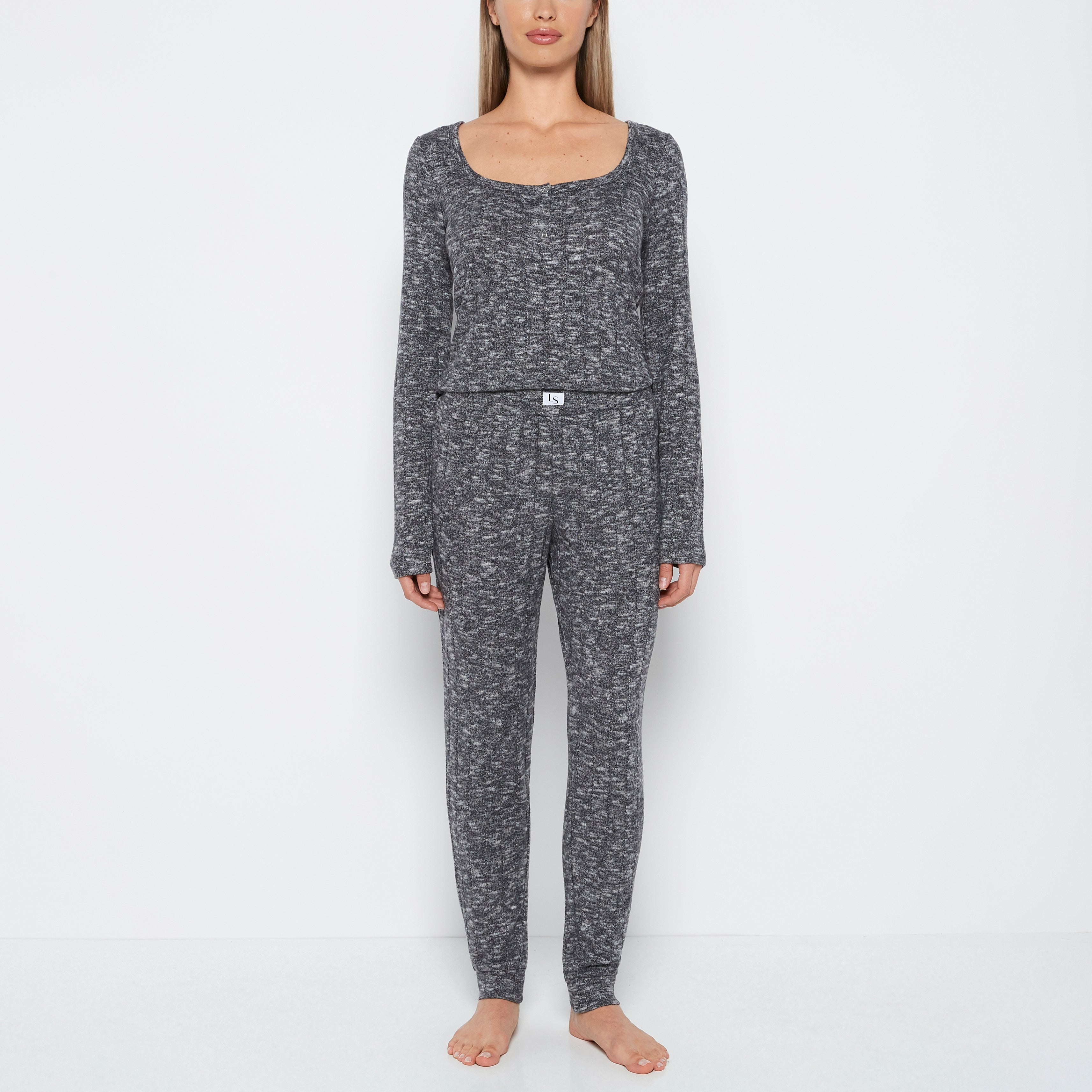 La Senza PJ Set with LS Logo Patch in Tuxedo Black