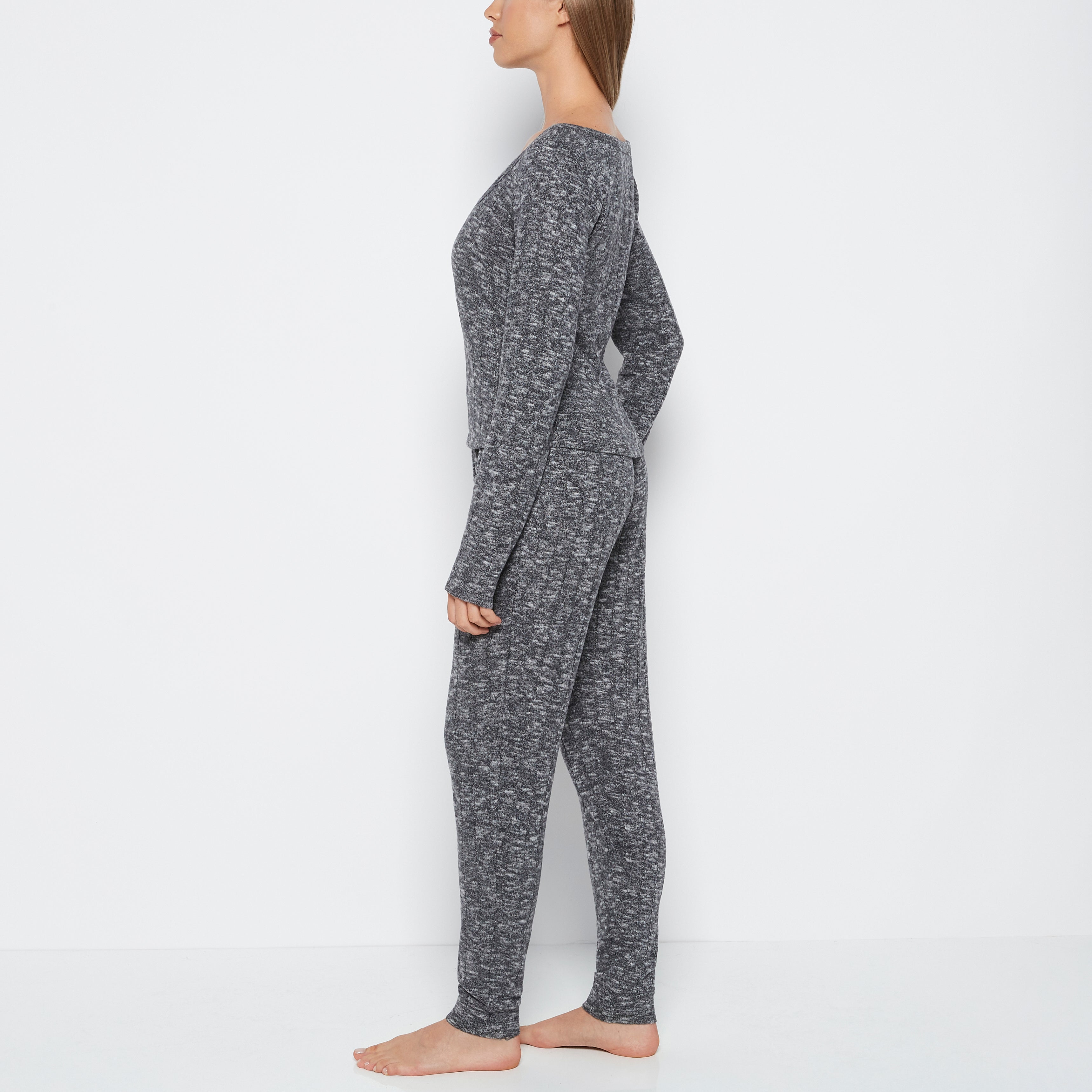 La Senza PJ Set with LS Logo Patch in Tuxedo Black