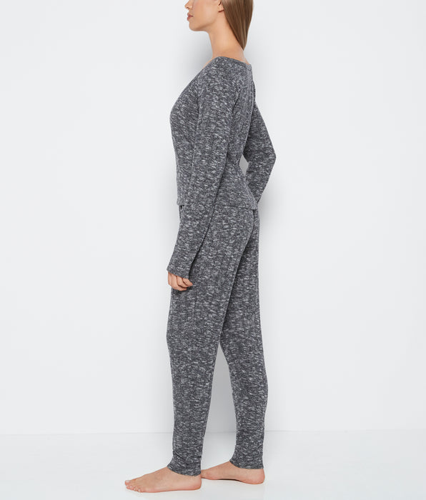 La Senza PJ Set with LS Logo Patch in Tuxedo Black