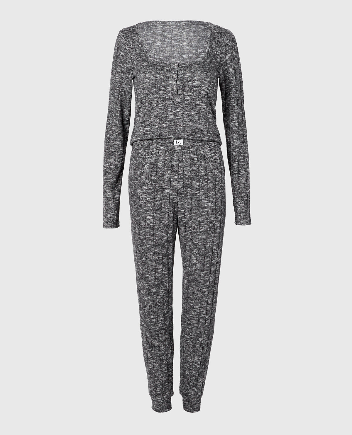 La Senza PJ Set with LS Logo Patch in Tuxedo Black