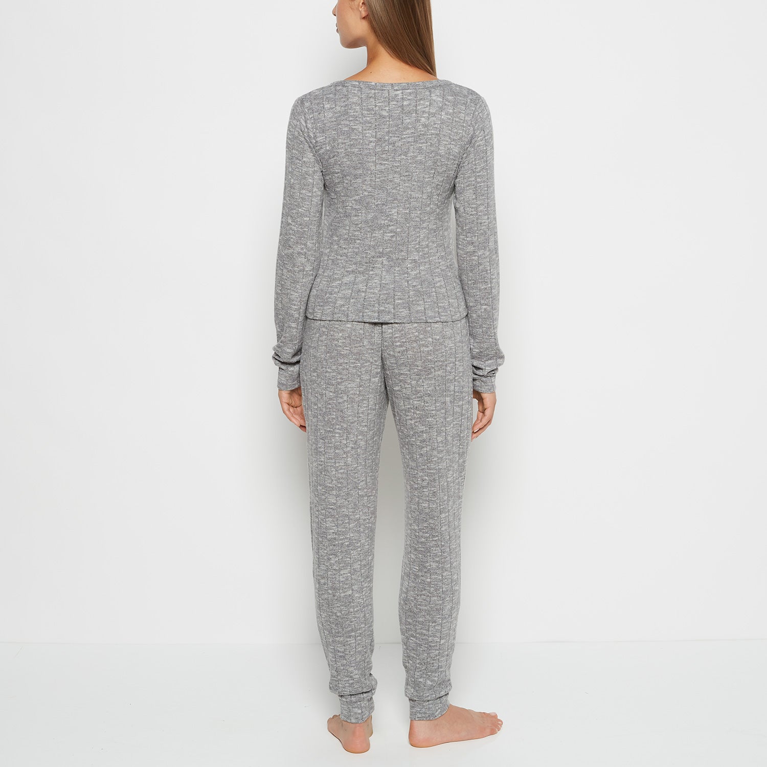 La Senza PJ Set with LS Logo Patch in Light Grey Cozy