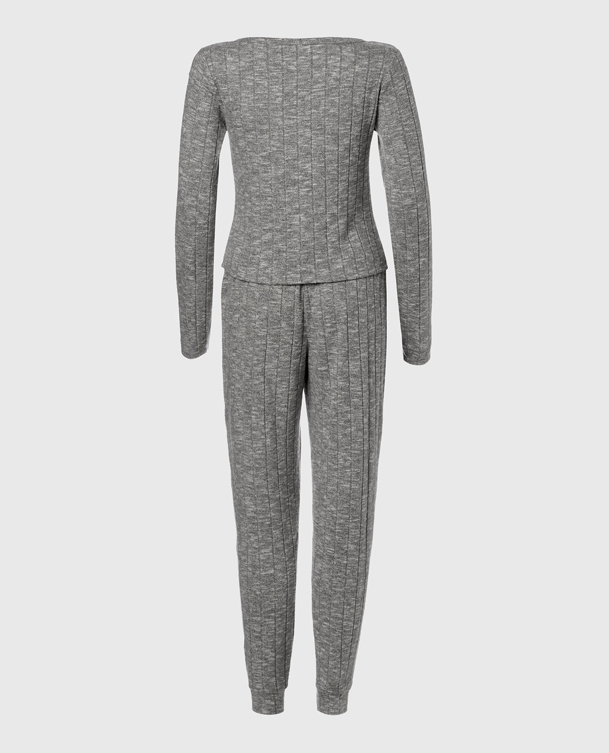 La Senza PJ Set with LS Logo Patch in Light Grey Cozy