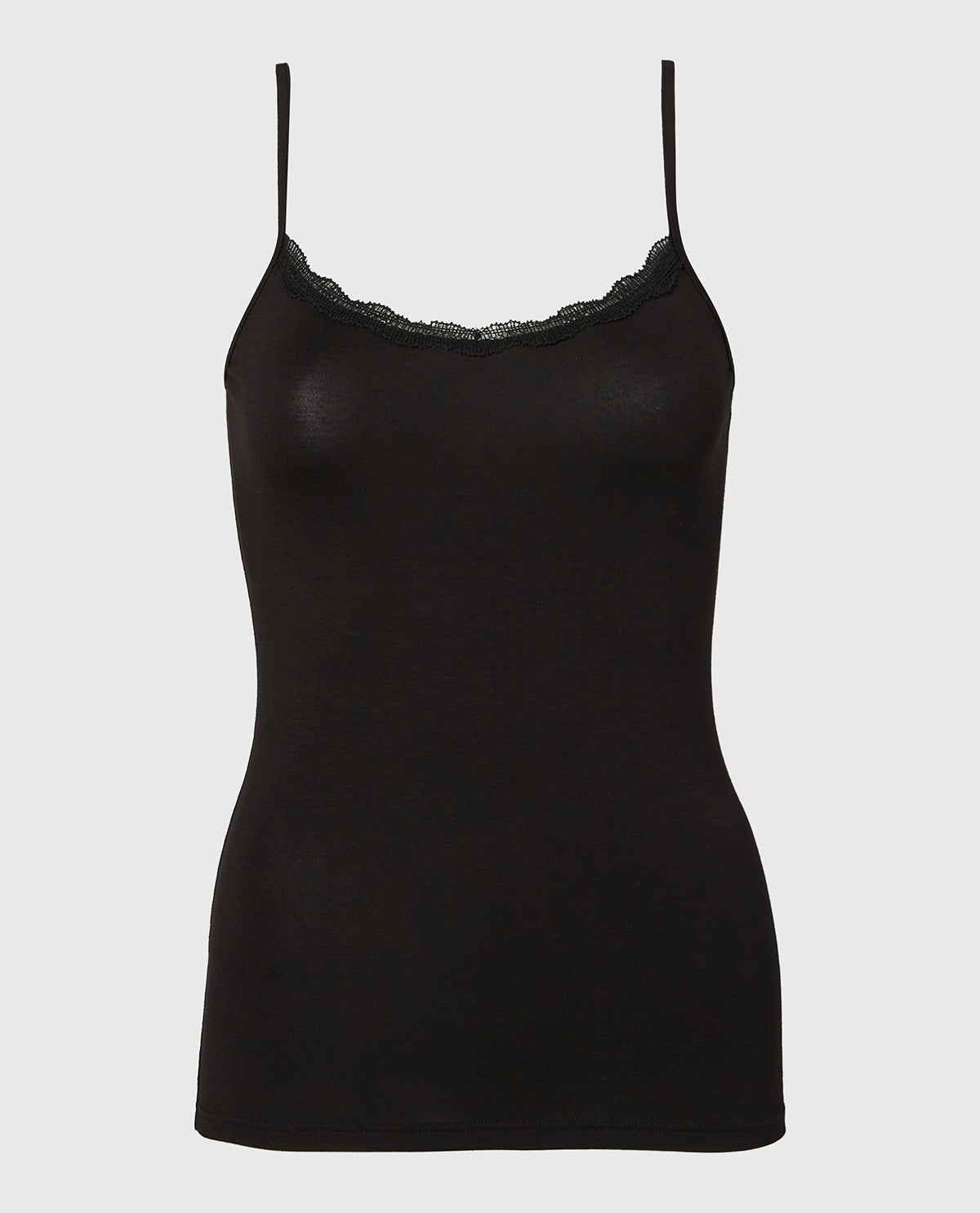 La Senza Cami with Lace Trim in Tuxedo Black