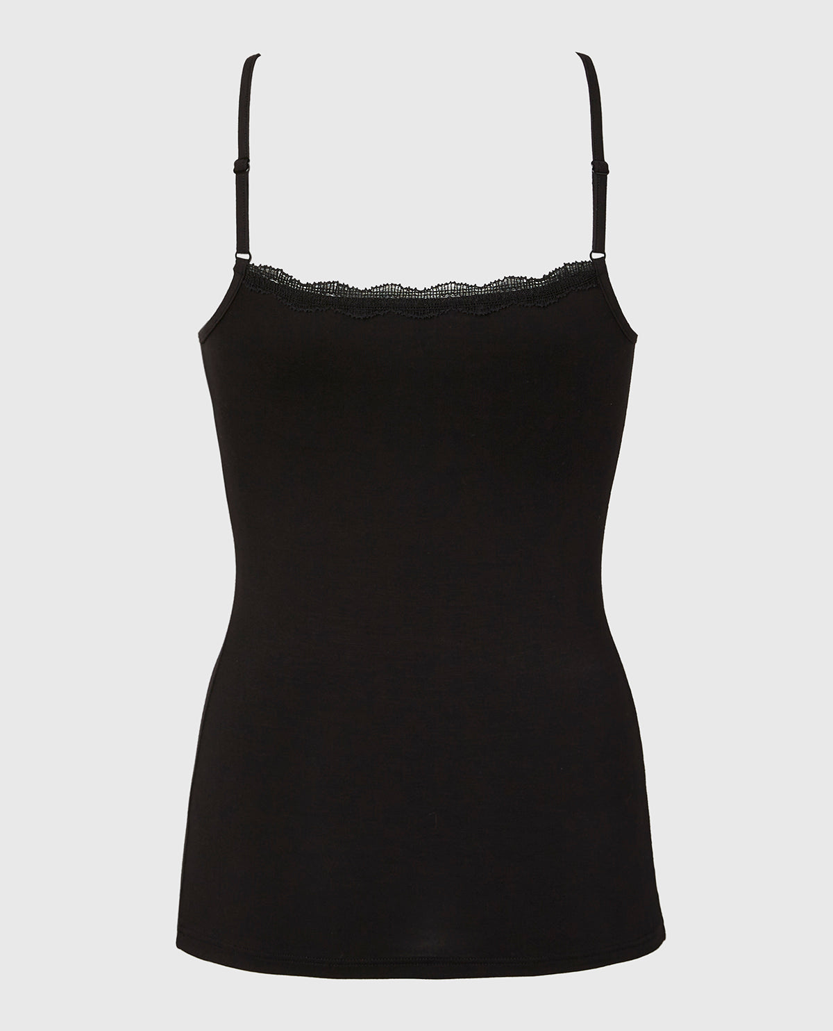 La Senza Cami with Lace Trim in Tuxedo Black