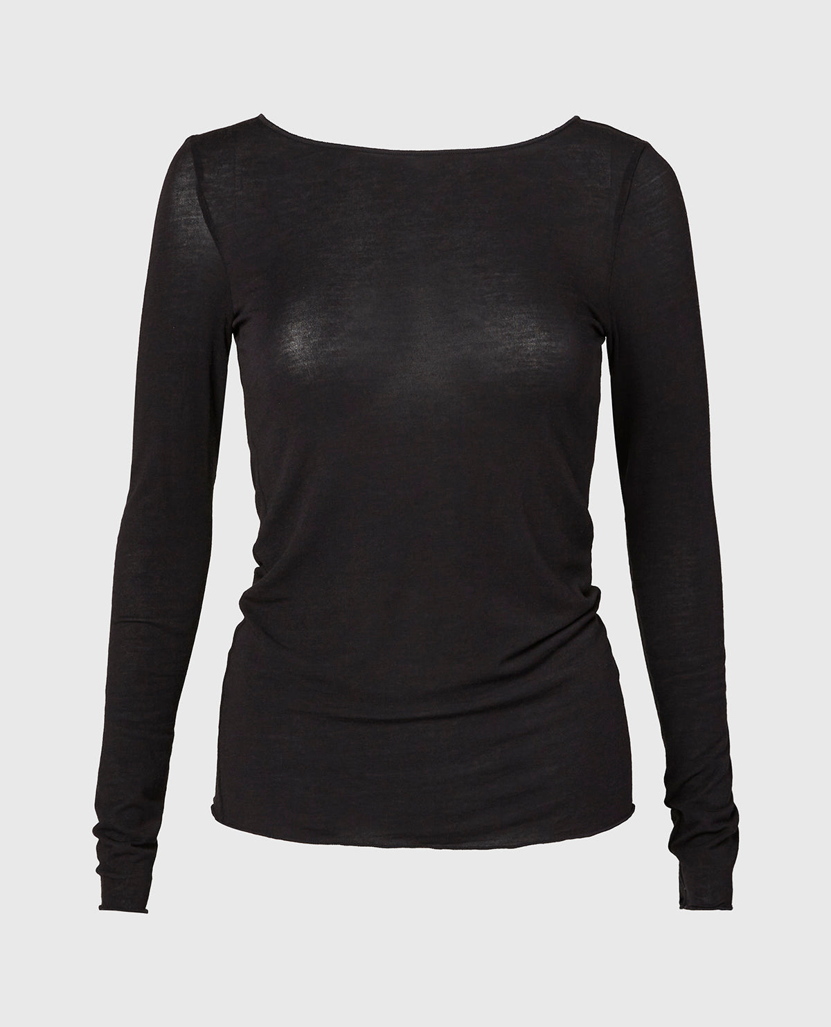 La Senza Long Sleeve Modal/Cashmere in Tuxedo Black