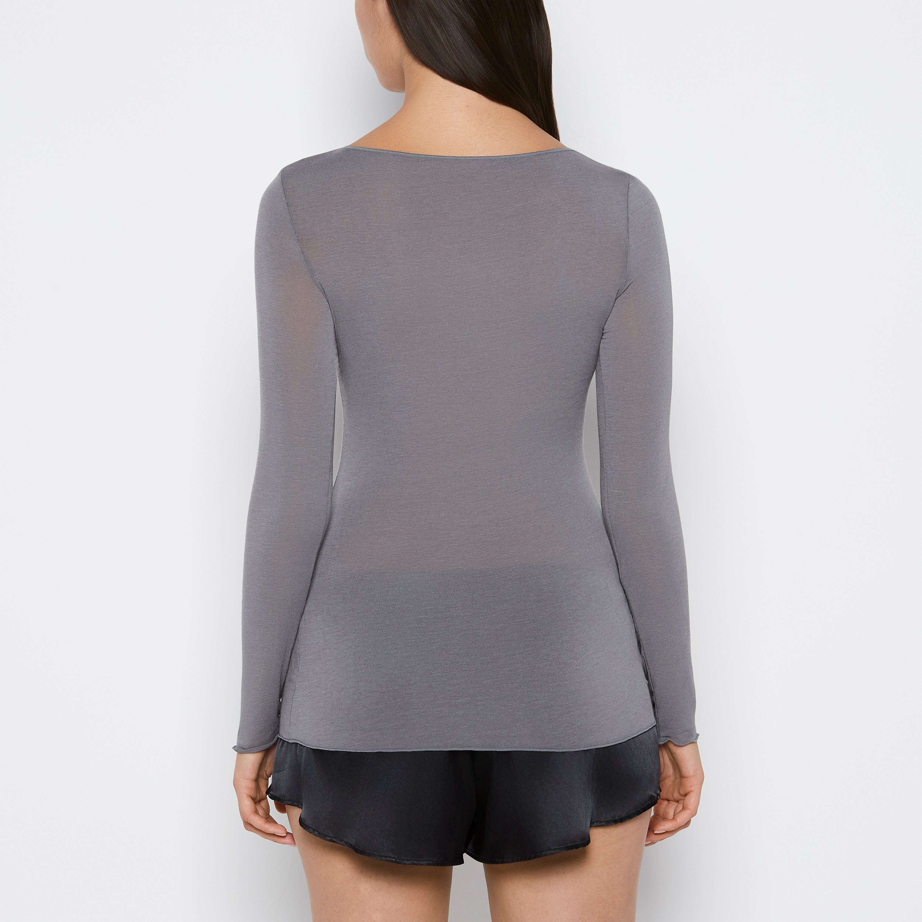 La Senza Long Sleeve Modal/Cashmere in Heather Grey
