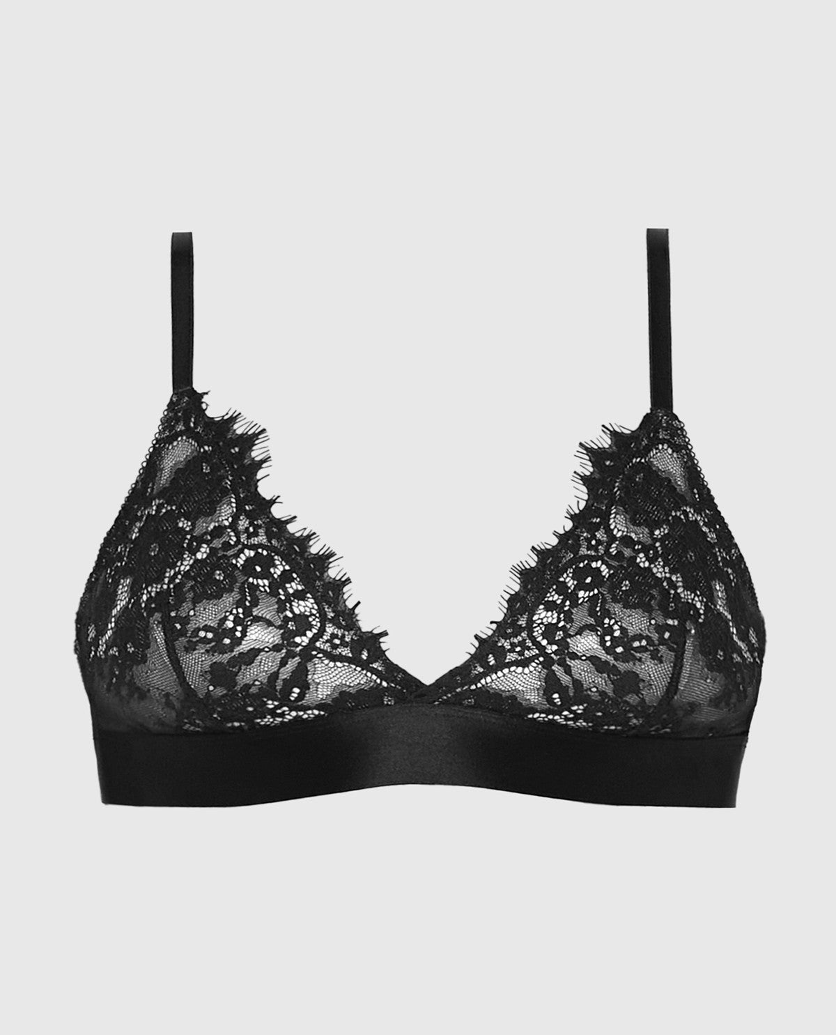 La Senza Lace Triangle Top in Tuxedo Black