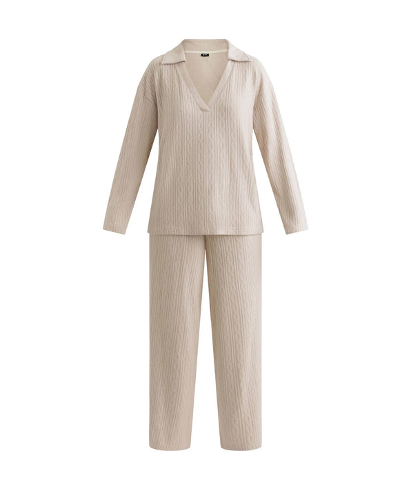 La Senza Ribbed Jersey Set in Beige